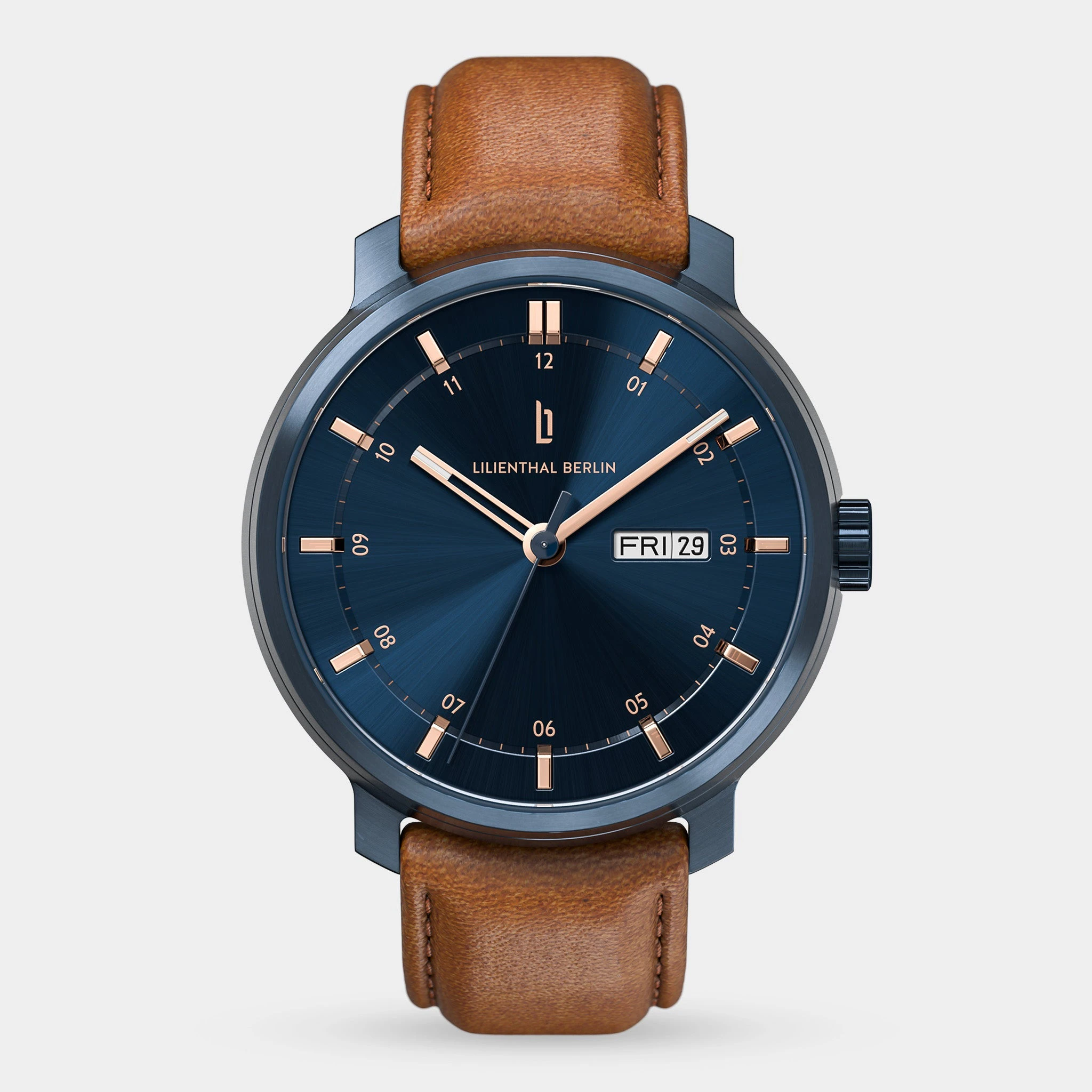 Lilienthal Berlin Neolux Day Date – Blue Rose Gold