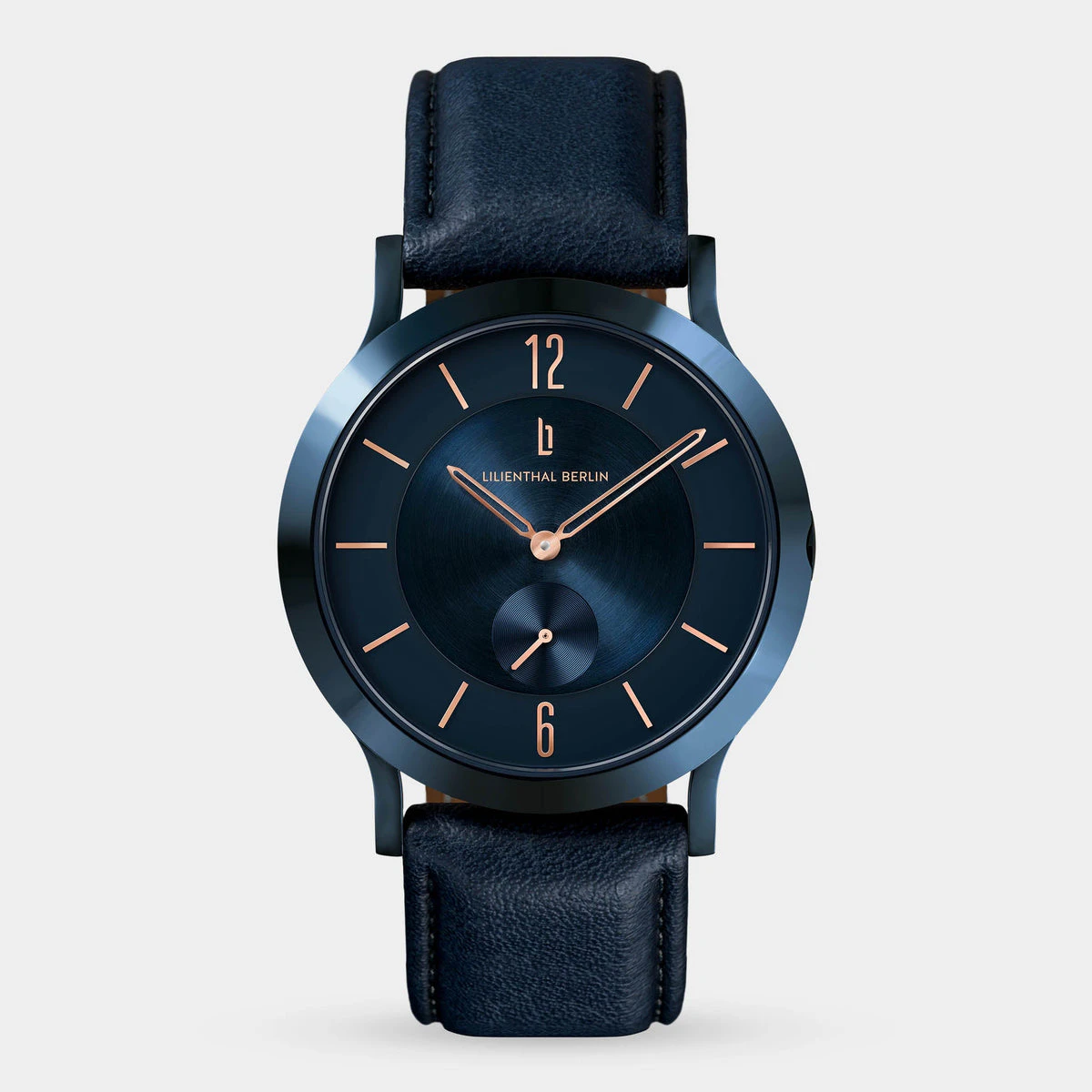 Lilienthal Berlin The Classic Blue Rose Gold Leather Dark Blue Ndash Lilienthal Berlin North America