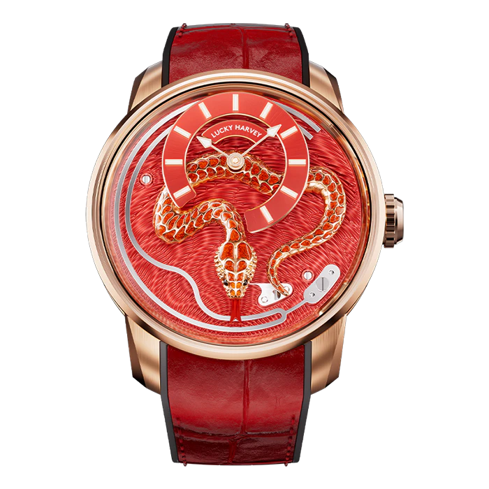 Lucky Harvey Craftsmanship Series Red Enamel Chiming Snake Limited Edition Automatic Watch
