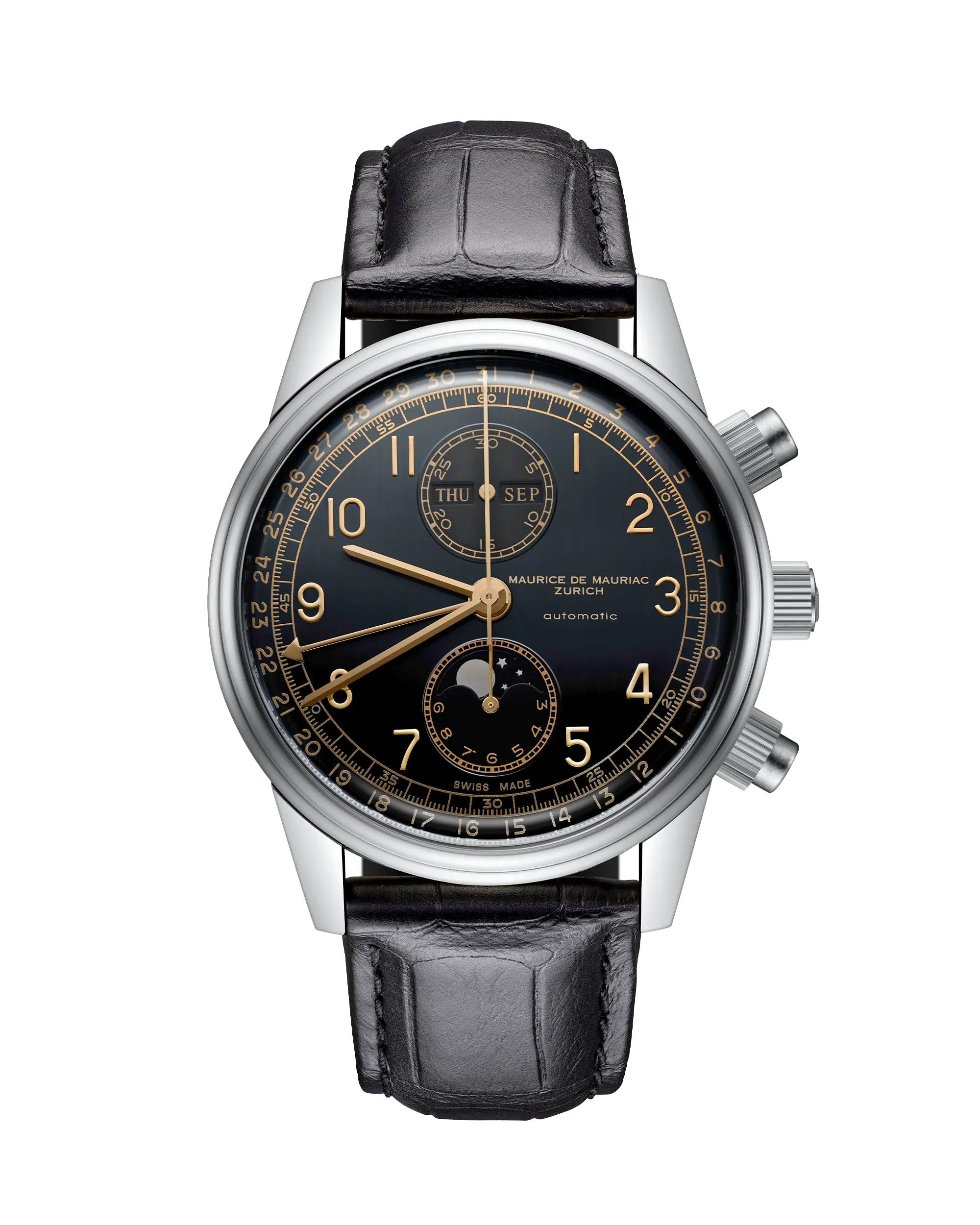 Maurice de Mauriac Chrono Modern Moon Steel Black