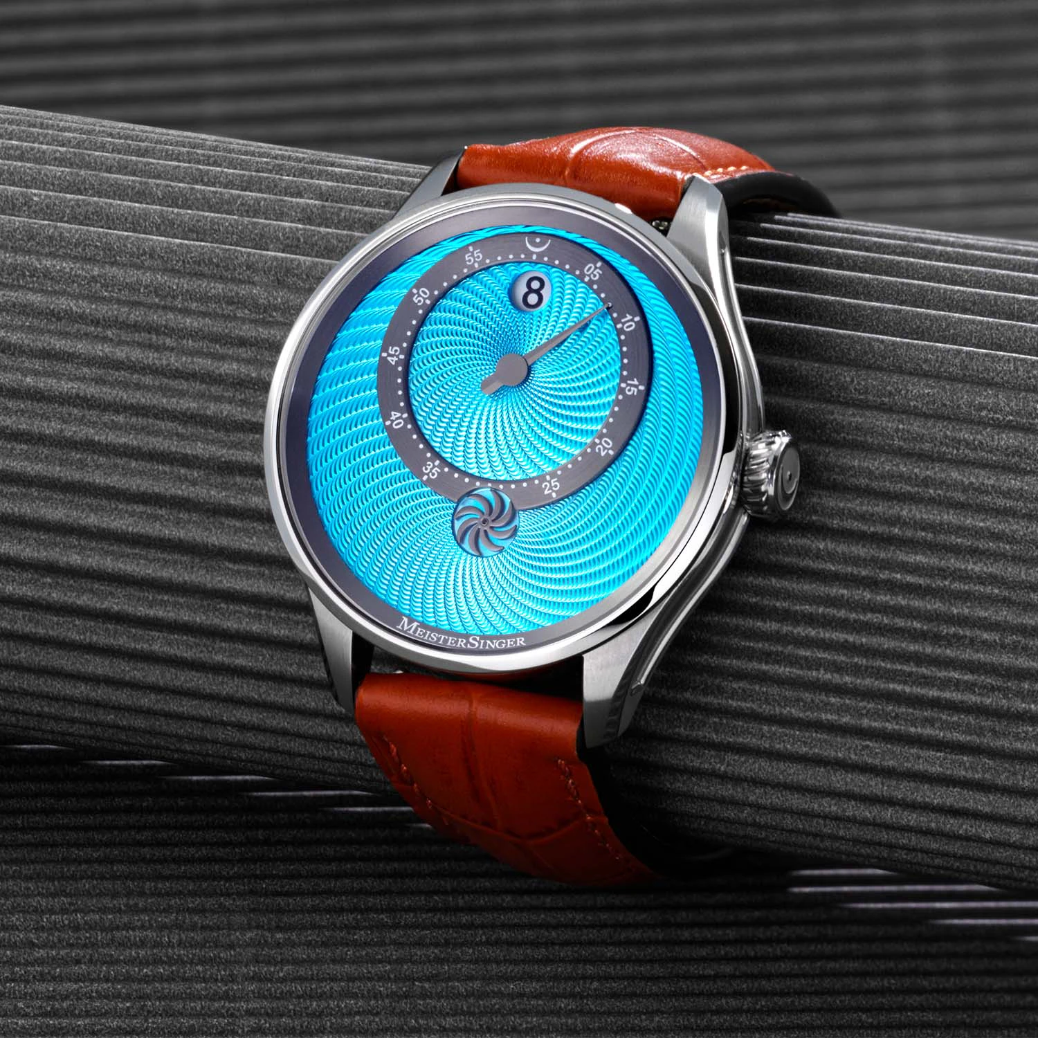 MeisterSinger Edition Panthero Jumping Hour Light Blue Guilloché