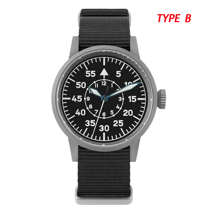 Militado 37mm Sapphire Crystal Retro Flieger Pilot Watch ML10 V2