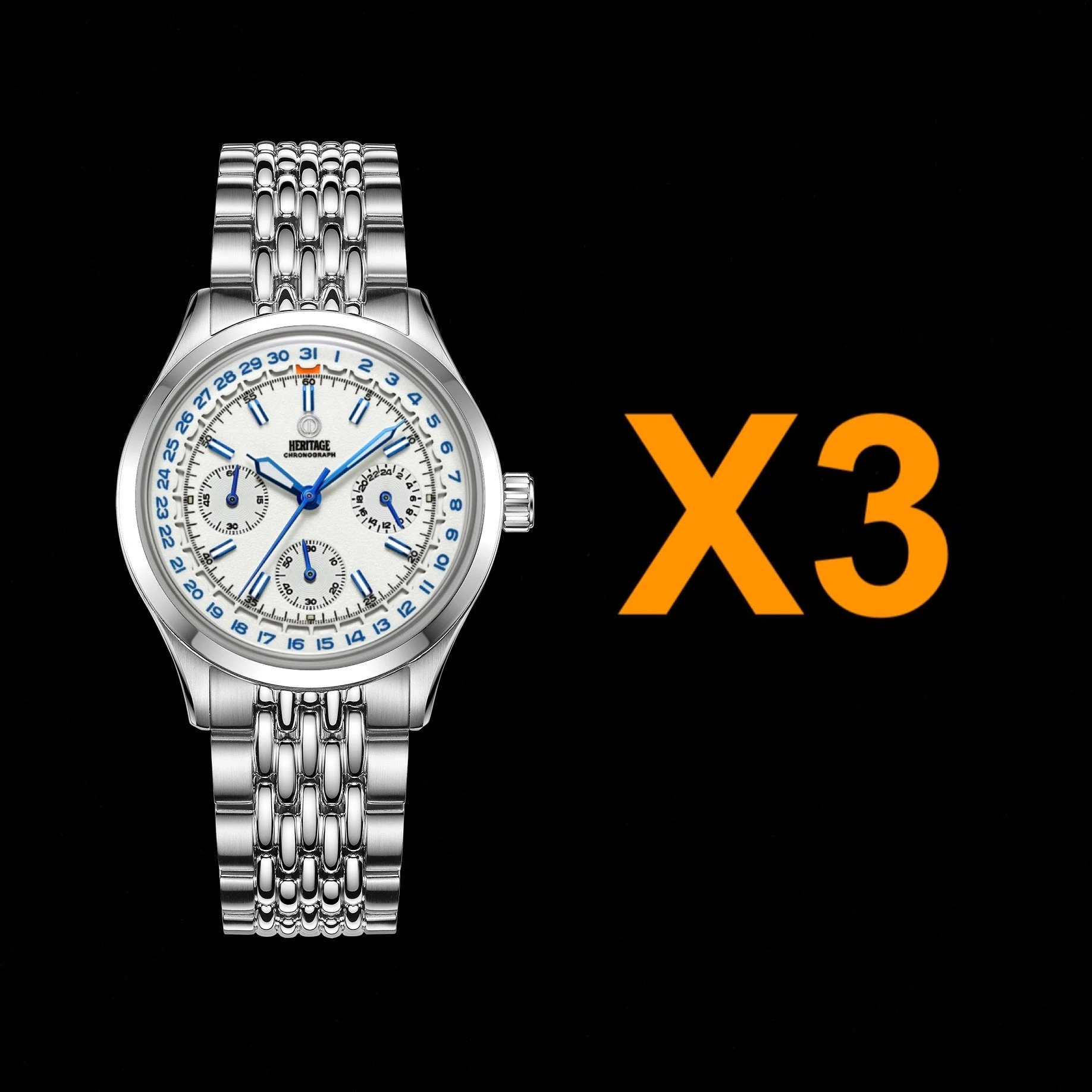 MMI Watches HERITAGE 38 CHRONOGRAPH: TRIPLE PACK (ESTIMATED DELIVERY AUGUST 2026)