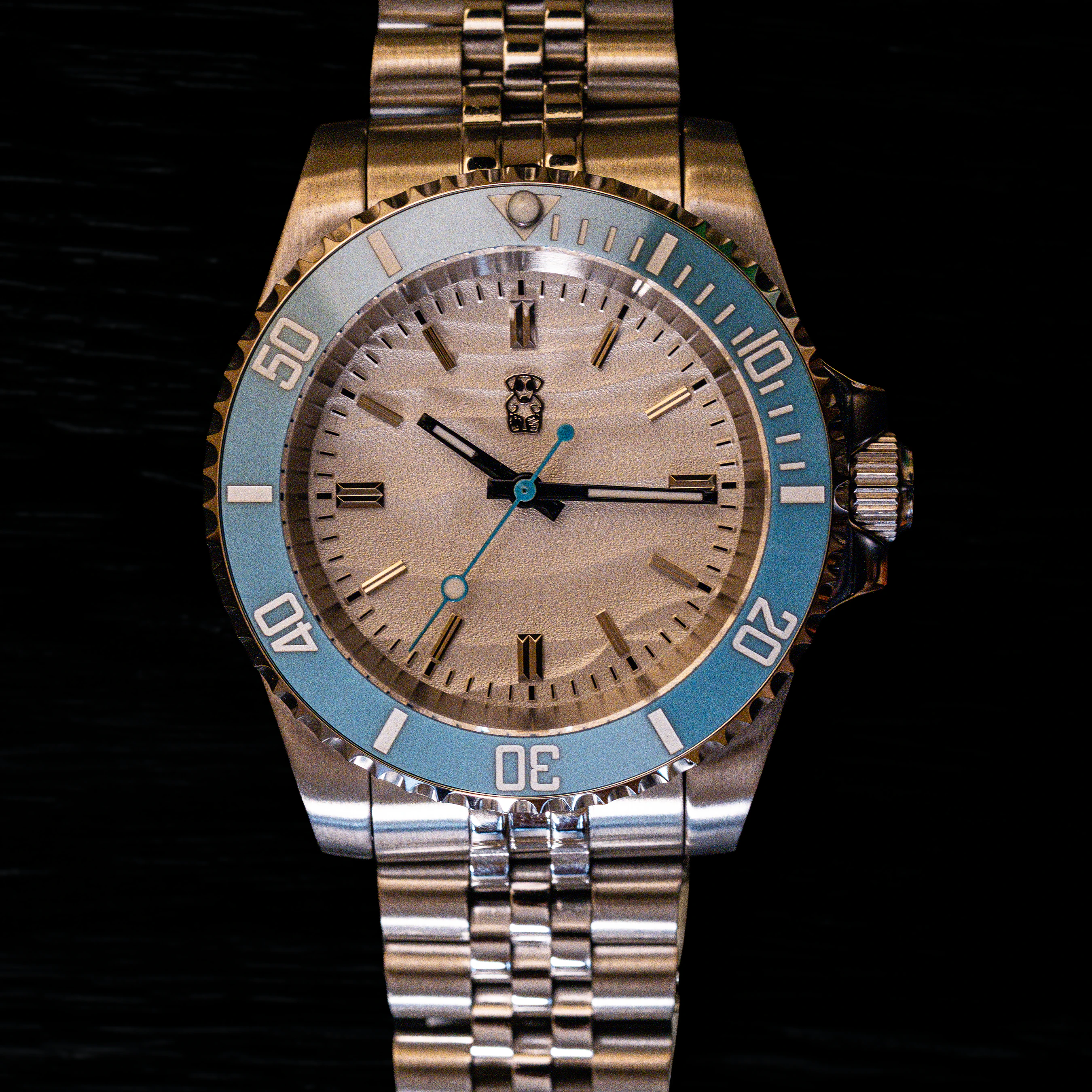 Mr. Eatwell SnowMobiler — Ice Blue Ceramic Dive Watch