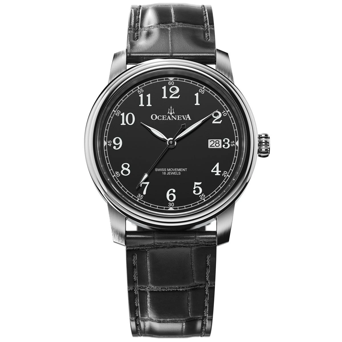 Oceaneva Tempus Pure Classic Dress Watch SW210 Manual Wind Grade 5 Titanium