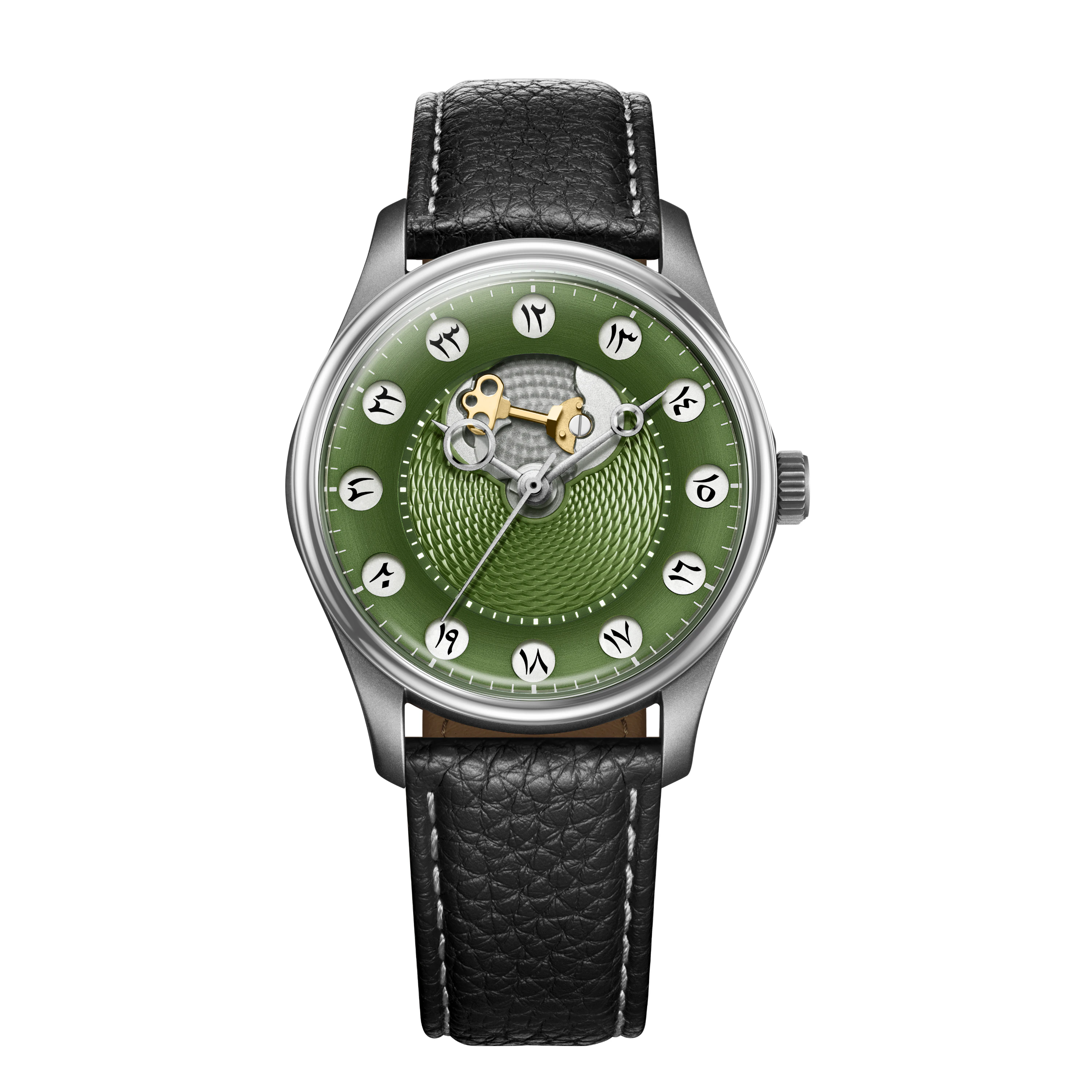 OLTO-8 【Limited Collector's Edition】Chrono Gate Olive Green - Middle Eastern Numerals in Titanium