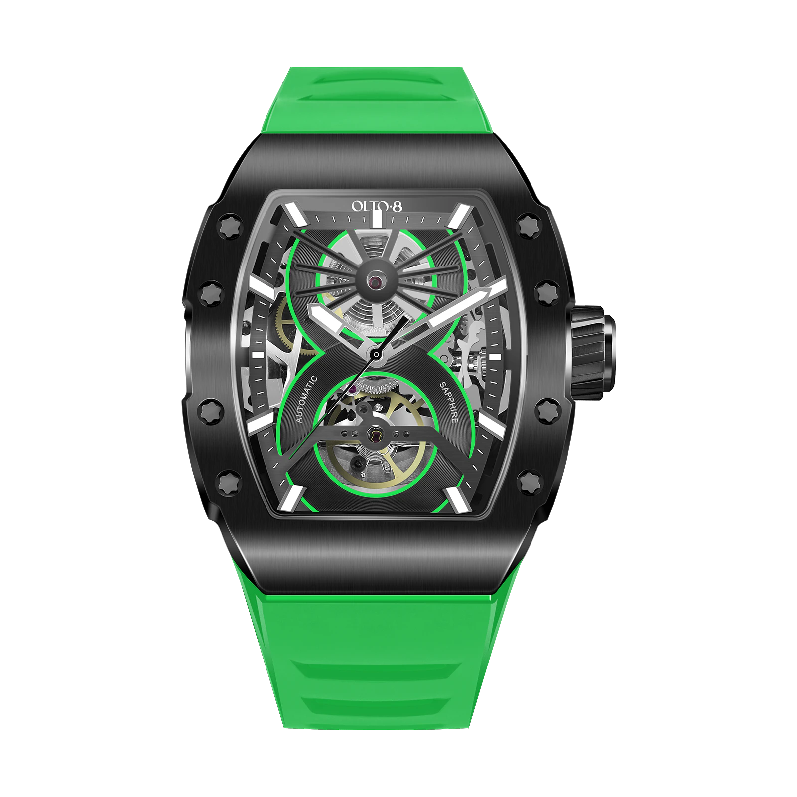 OLTO-8 SHOT Skeleton Automatic Watch Green