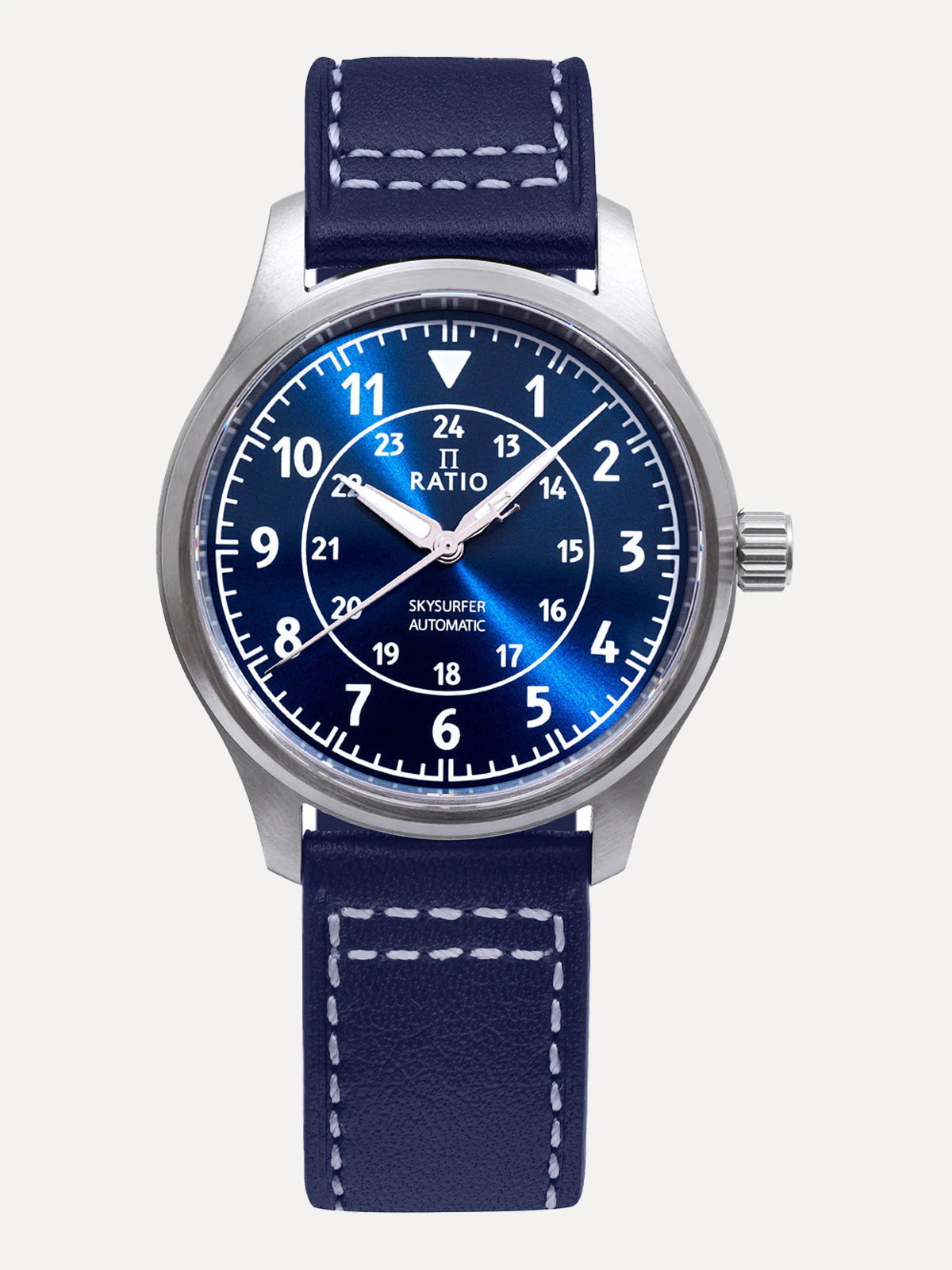 Ratio Skysurfer Pilot Blue Sunray Dial Leather Automatic RTS309 200M Men's Watch