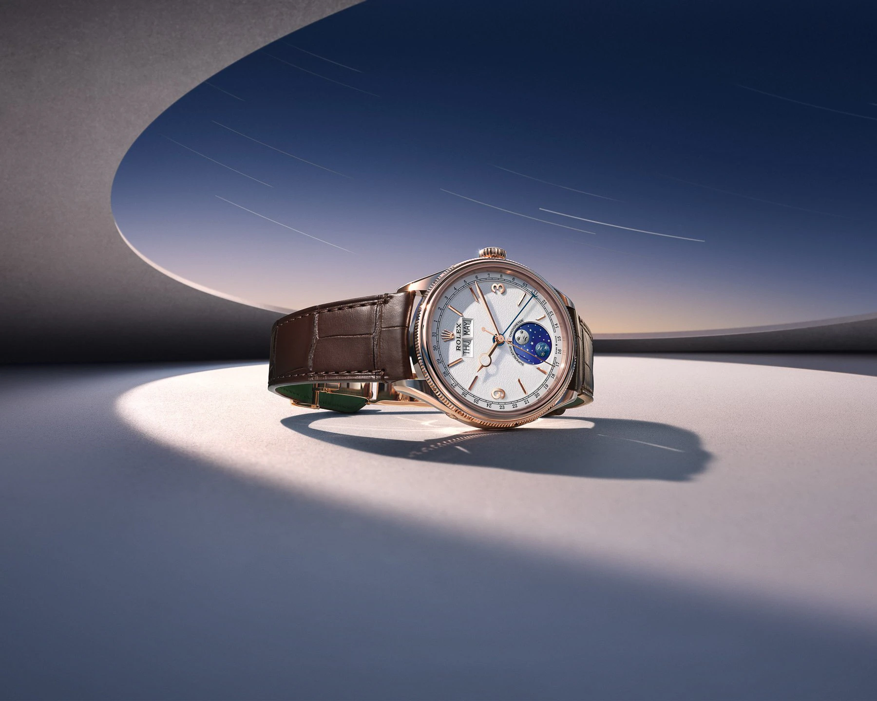 Rolex Perpetual Padellone Annual Calendar Moonphase Dynapulse Everose Gold