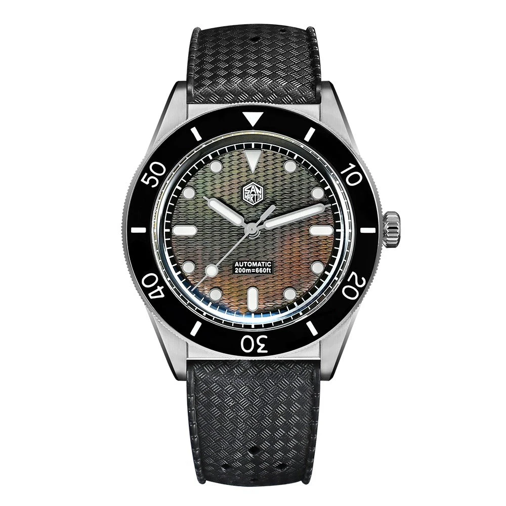 San Martin 39mm Guilloche MOP Dial Miyota 90S5 Automatic Mechanical Watch SN0151