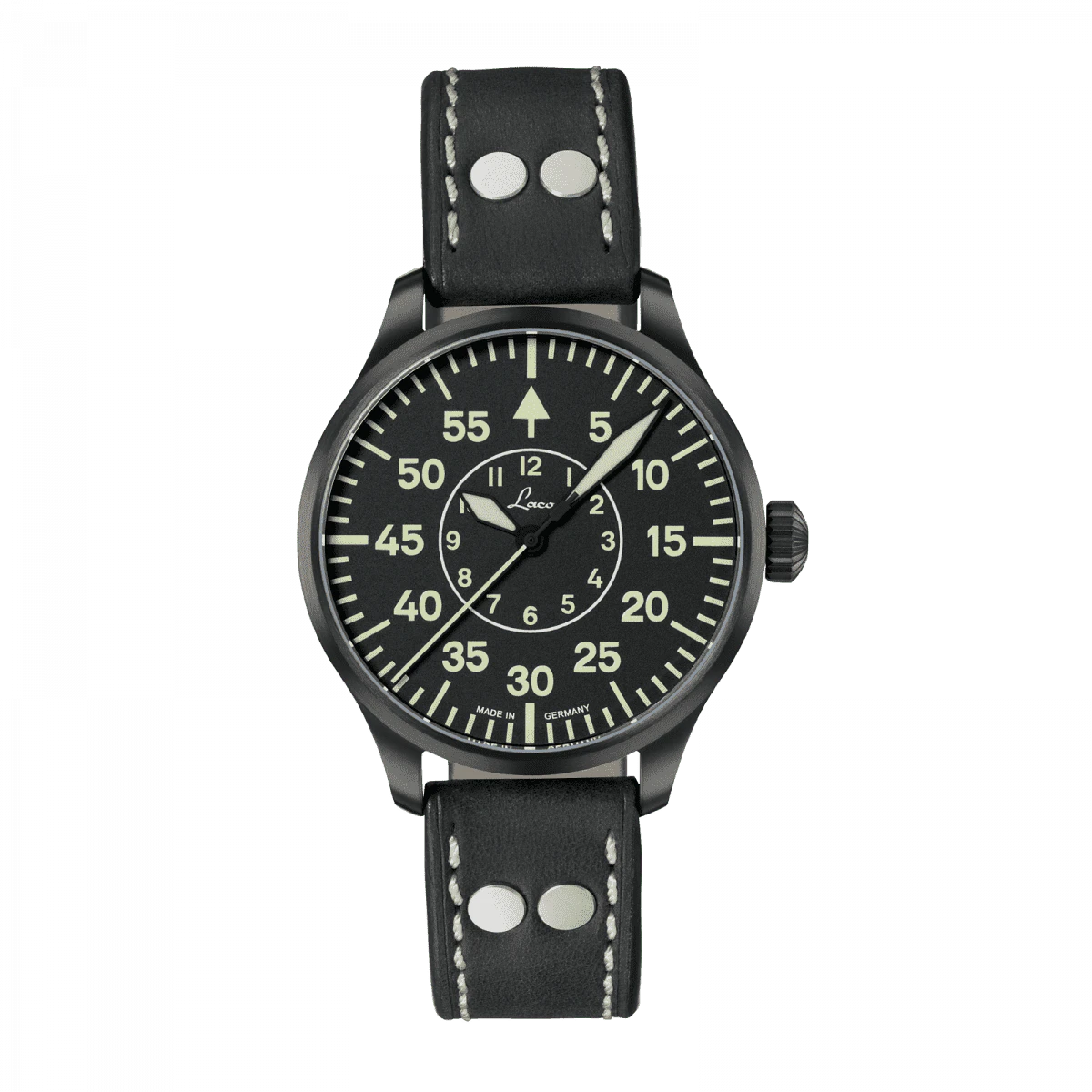 Santurce Laco Bielefeld 39 Black Dial Leather Strap