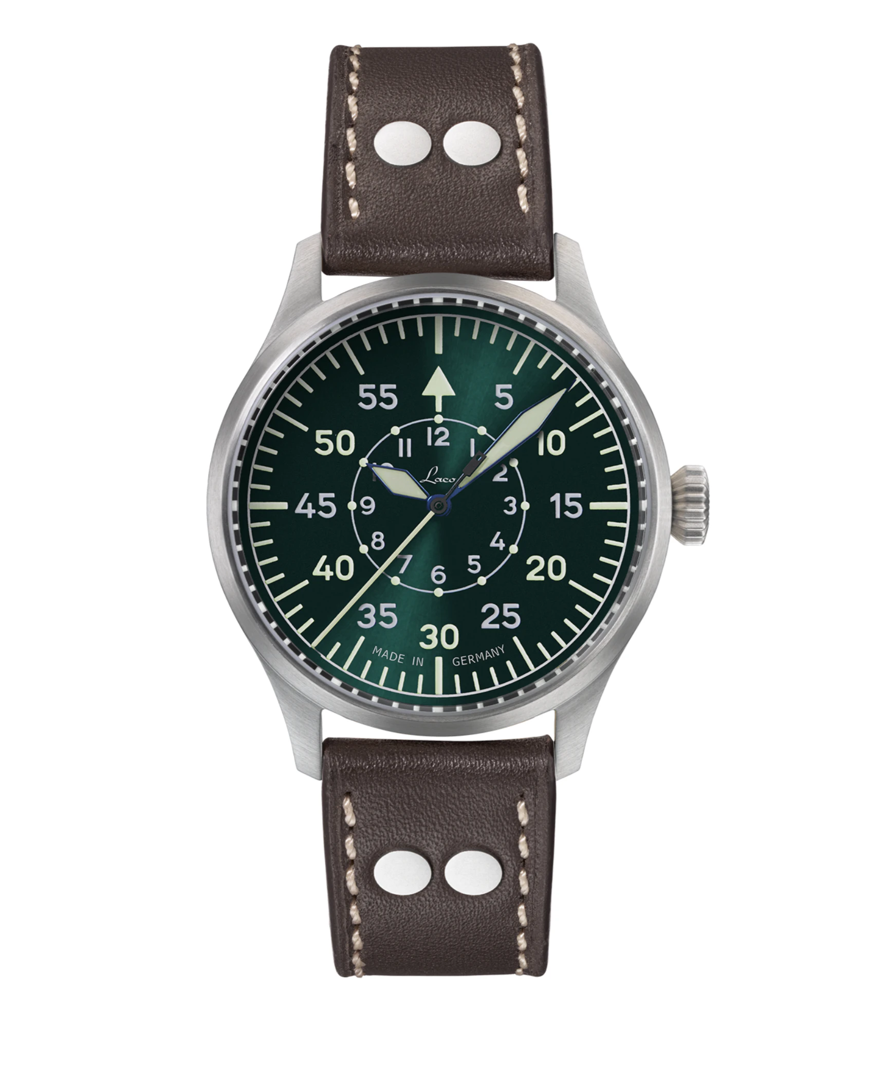 Santurce Laco Flieger Pro - Karlsruhe PRO Customized Green Dial Leather Strap