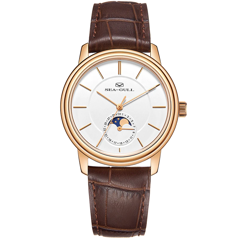Seagull Ultra-thin Moon Phase Dress Watch 38mm