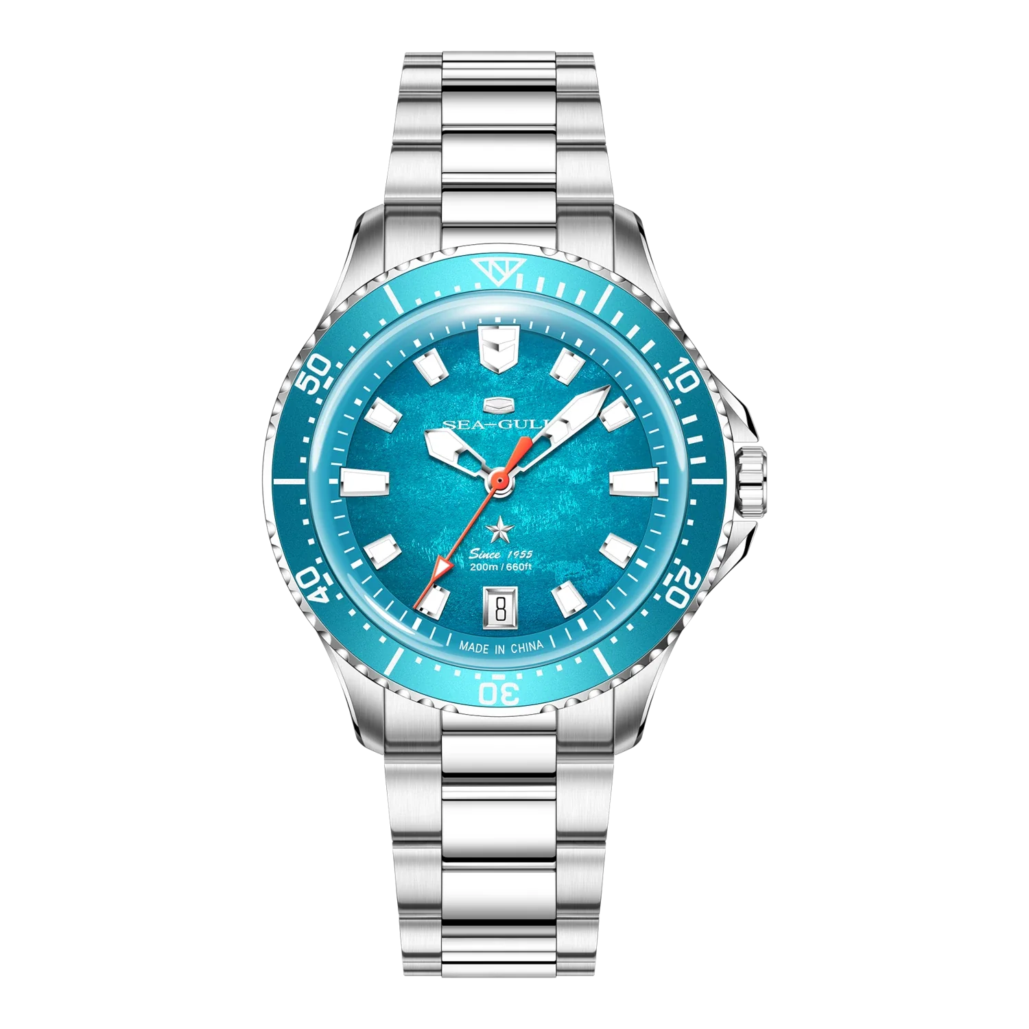 Seagull Ocean Series 200m Metallic Gradient Dial Calendar Dive Watch 39mm