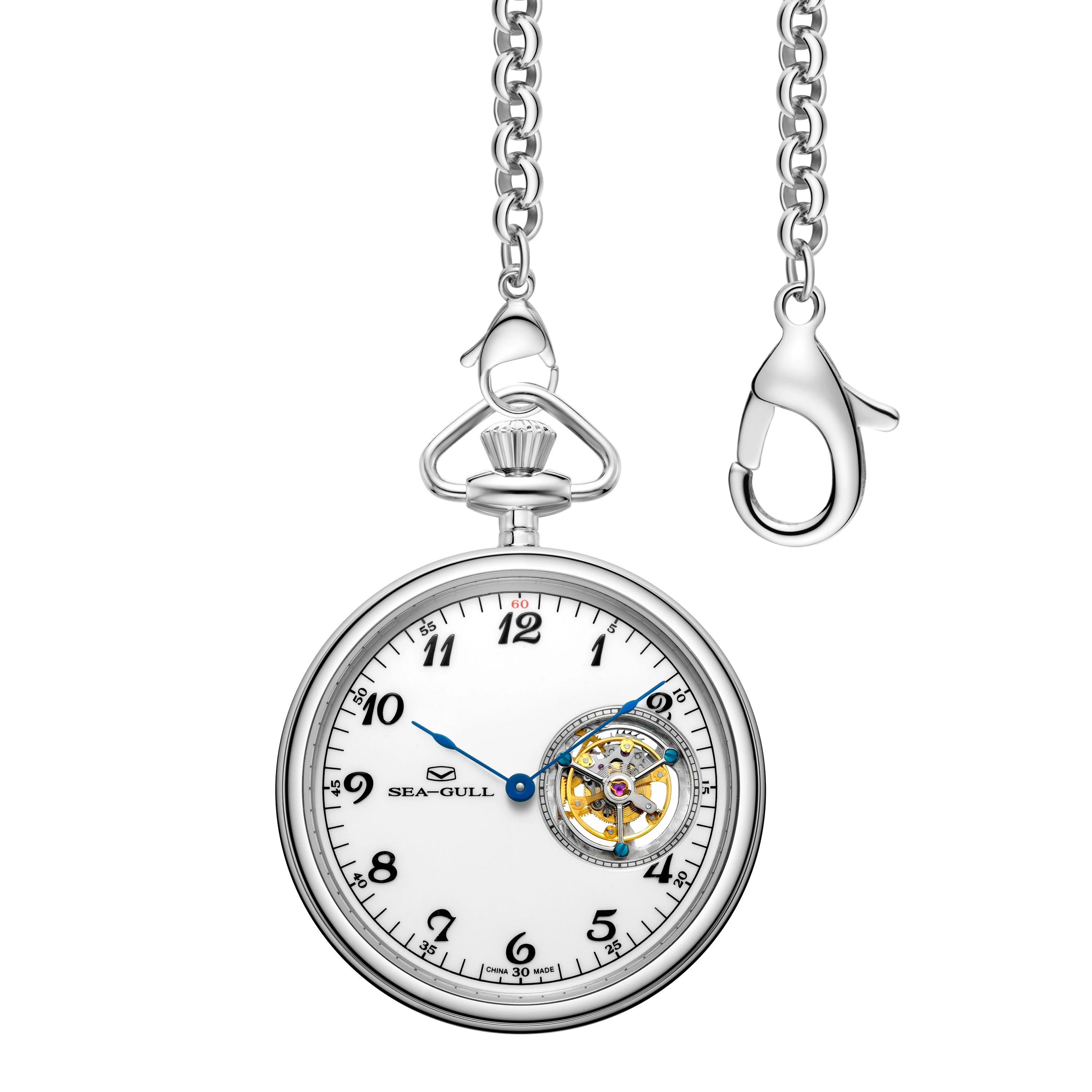 Seagull Tourbillon Arabic Numerals Pocket Watch 47mm