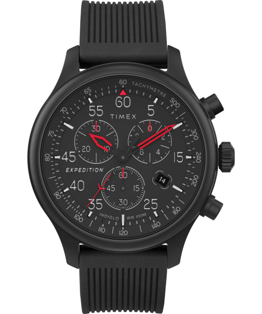 Timex Expedition Field Chronograph 43mm Resin Strap Watch