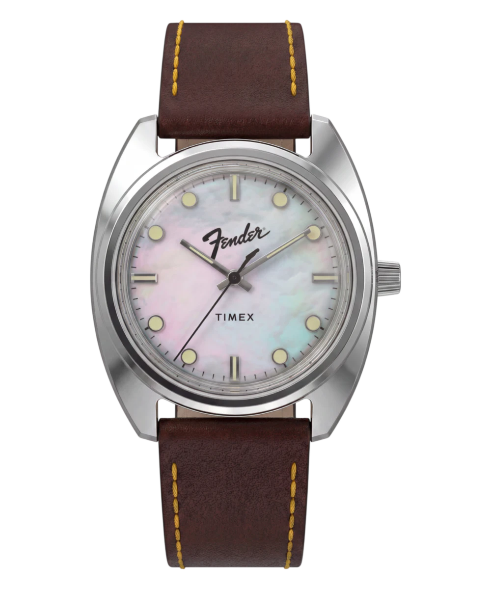 Timex Fender x Timex 37mm Leather Strap Watch