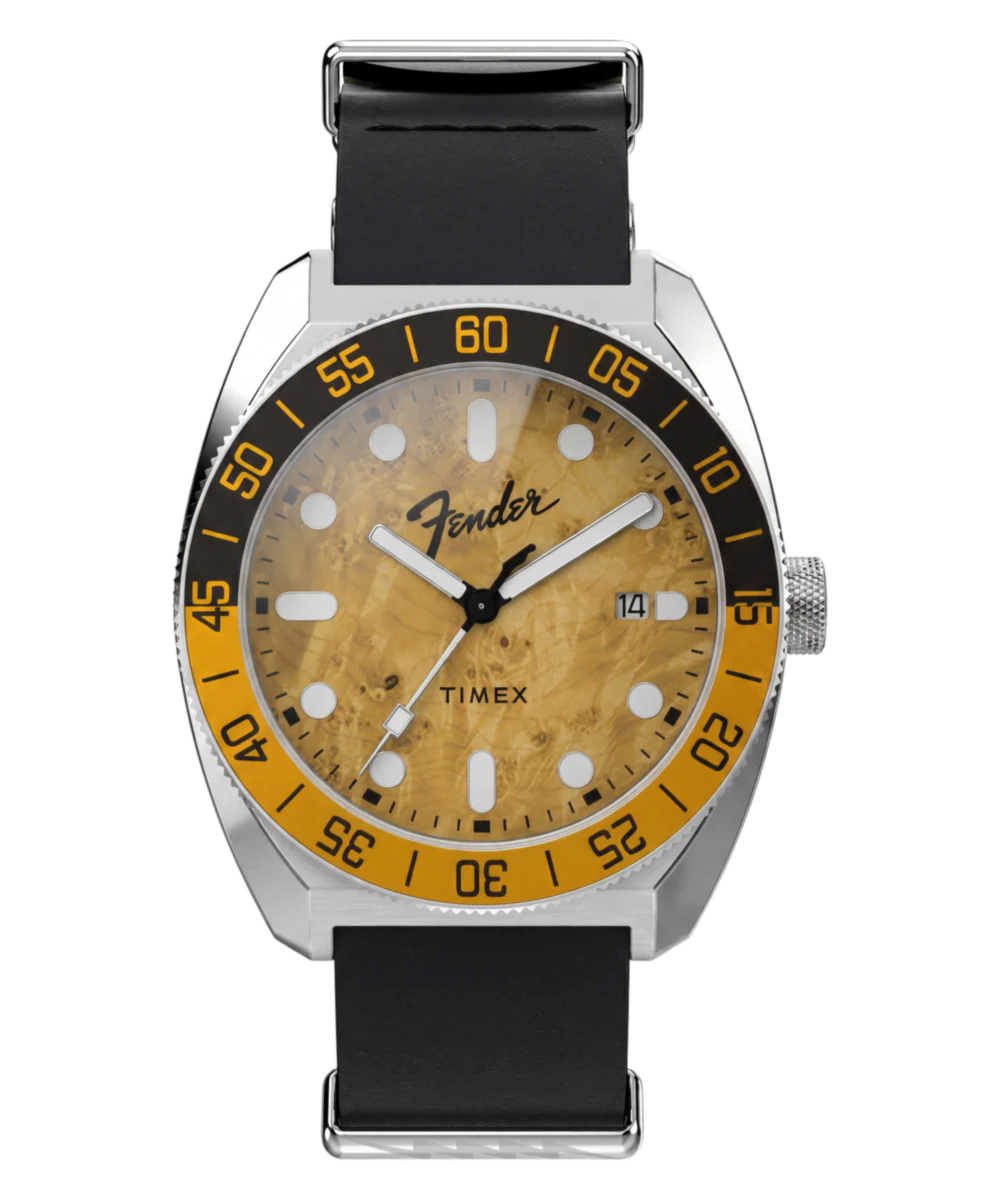 Timex Fender x Timex Automatic 41mm Leather Strap Watch