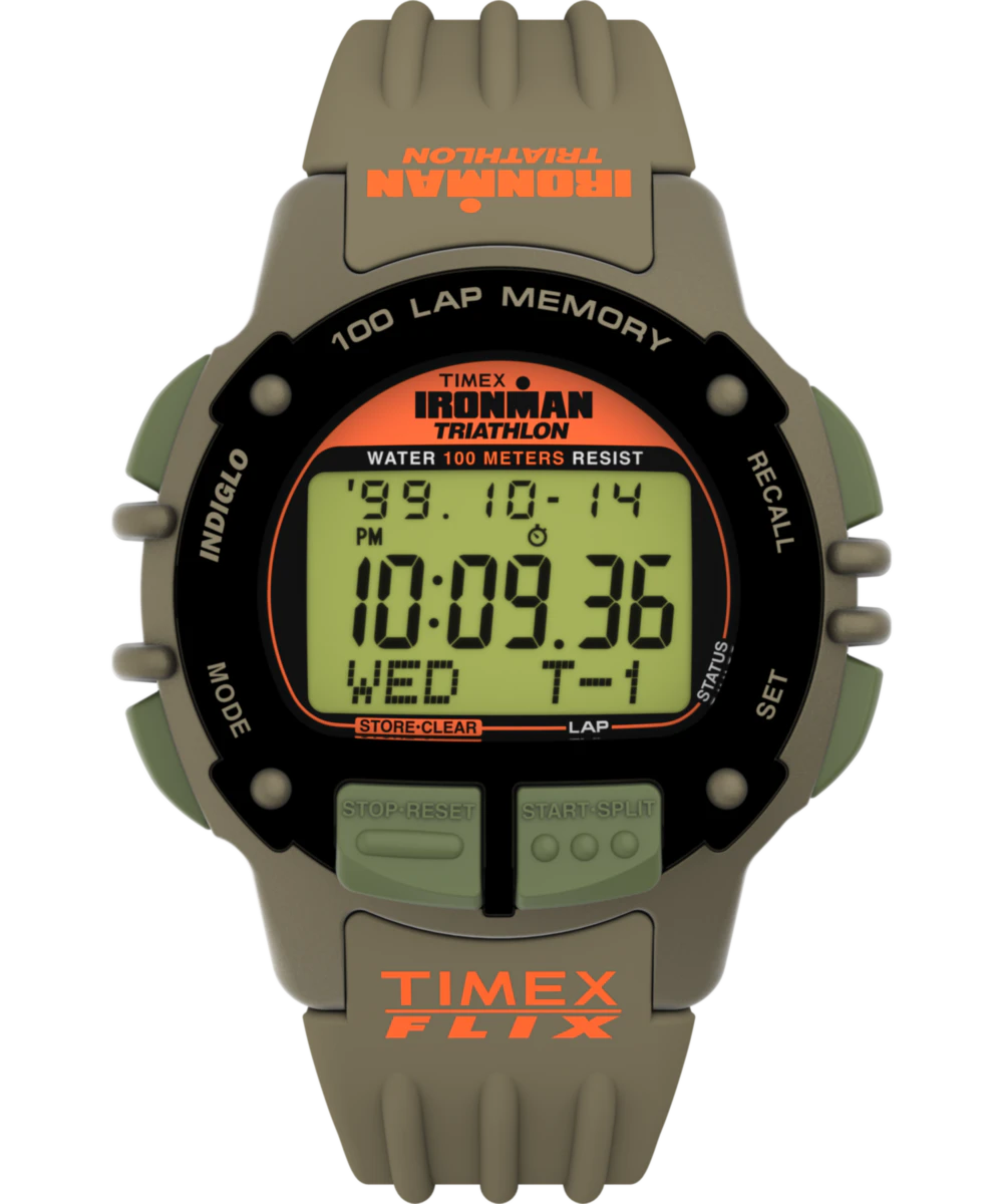 Timex Huckberry x TIMEX IRONMAN Flix 100 Lap 42mm Resin Strap Watch