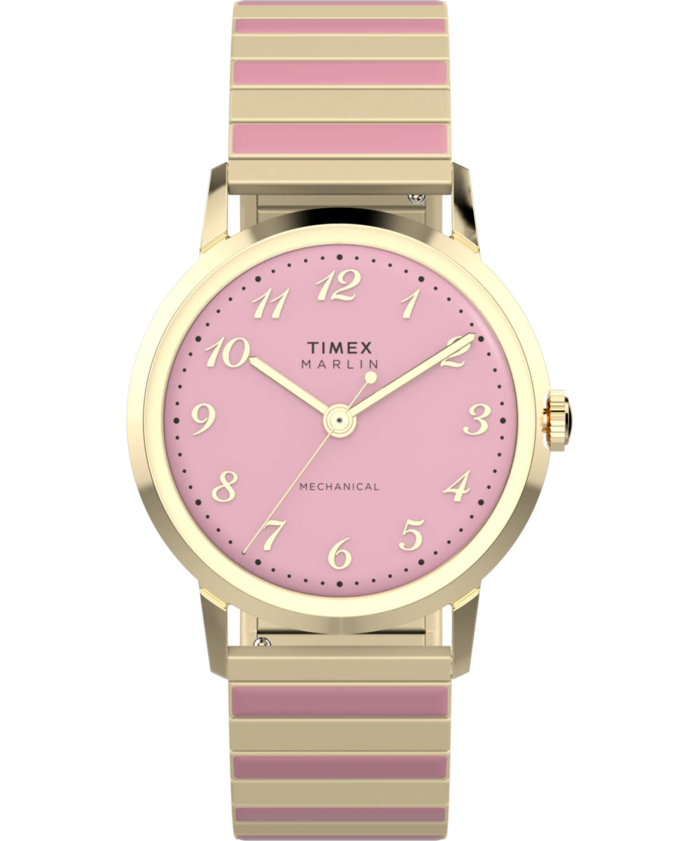 Timex Marlin Hand-Wound 34mm Stainless Steel Expansion Band Watch