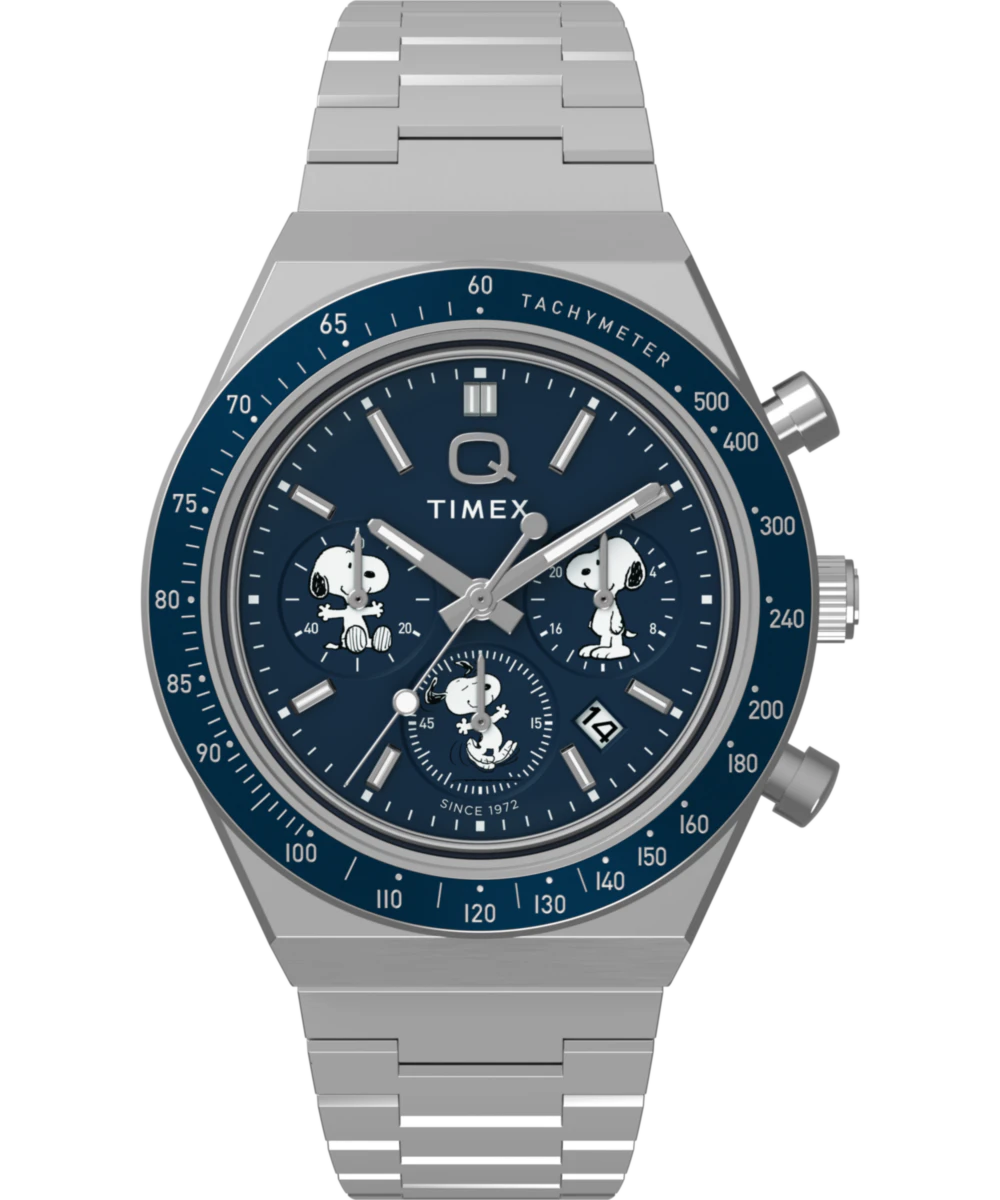 Timex Peanuts x Q Timex Chronograph 40mm Stainless Steel Bracelet Watch