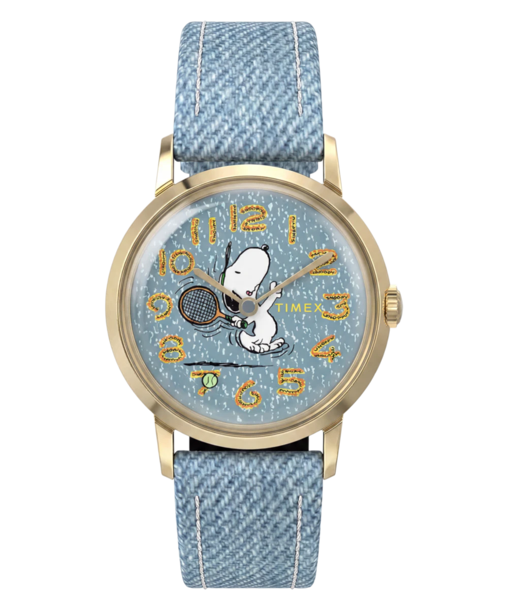 Timex Peanuts x Timex Marlin 1965 Reissue Inspired Snoopy Tennis 34mm Fabric
