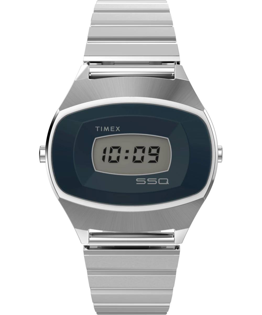 Timex Q Timex 1975 SSQ Digital Reissue 38mm Stainless Steel Bracelet Watch