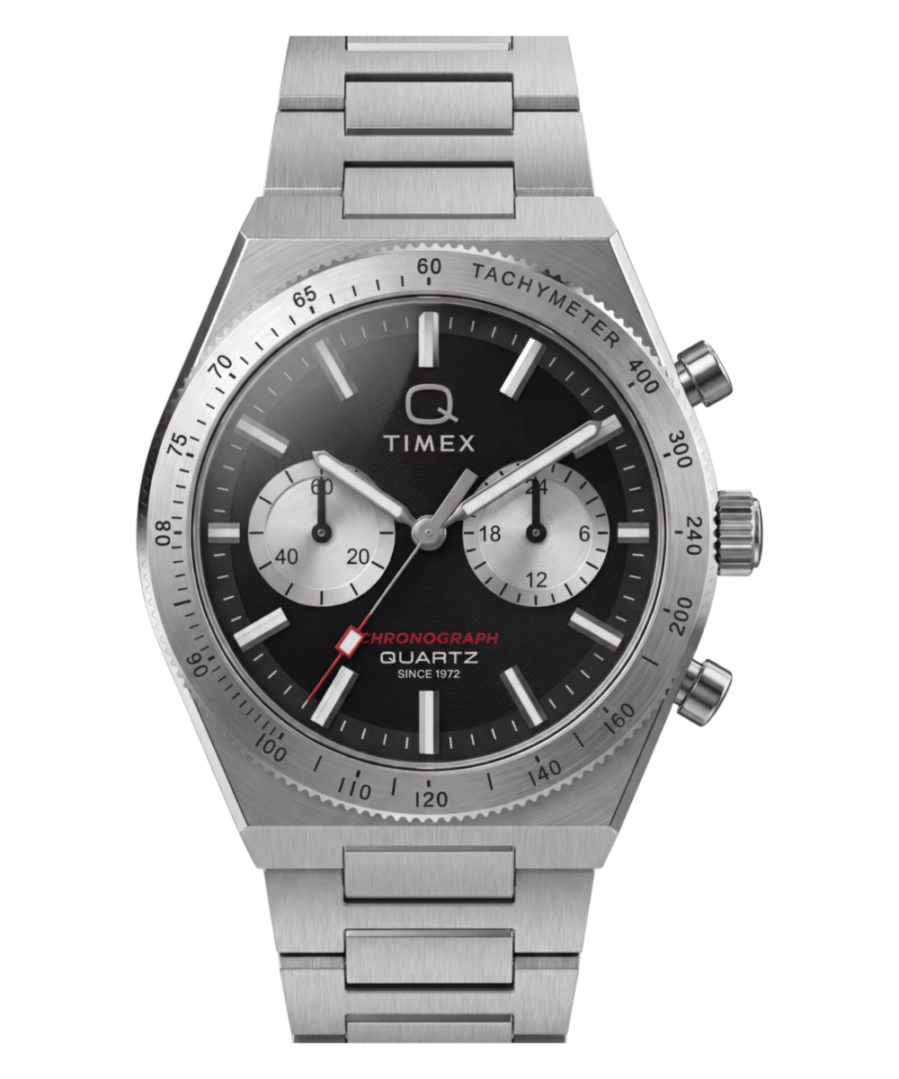 Timex Q Timex Continental Chronograph 36mm Stainless Steel Bracelet Watch