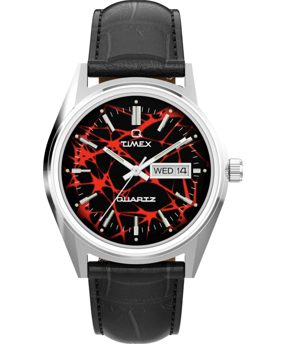Timex Q Timex Red Vega 1978 Reissue 38mm Leather Strap Watch