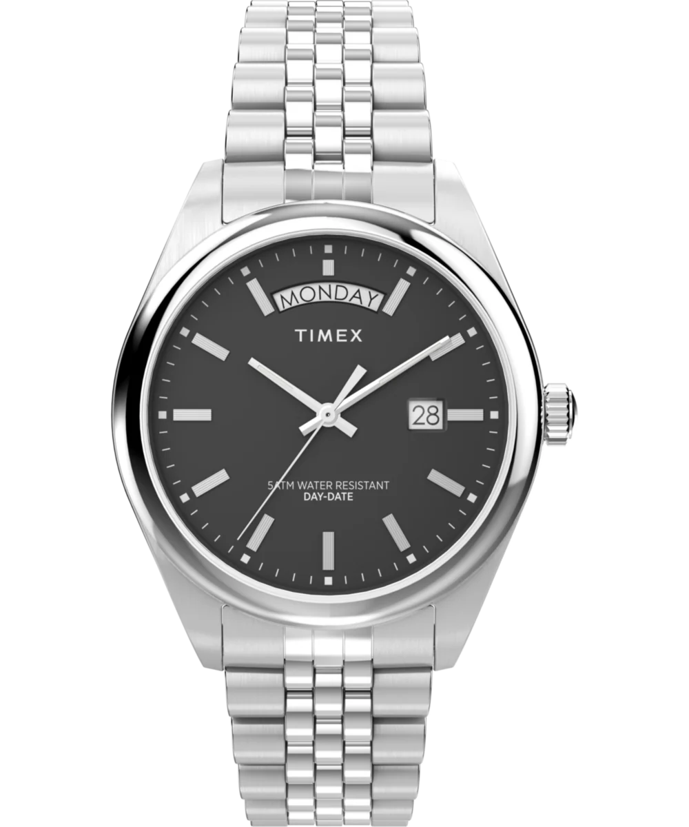 Timex Legacy Day and Date 41mm Stainless Steel Bracelet Watch