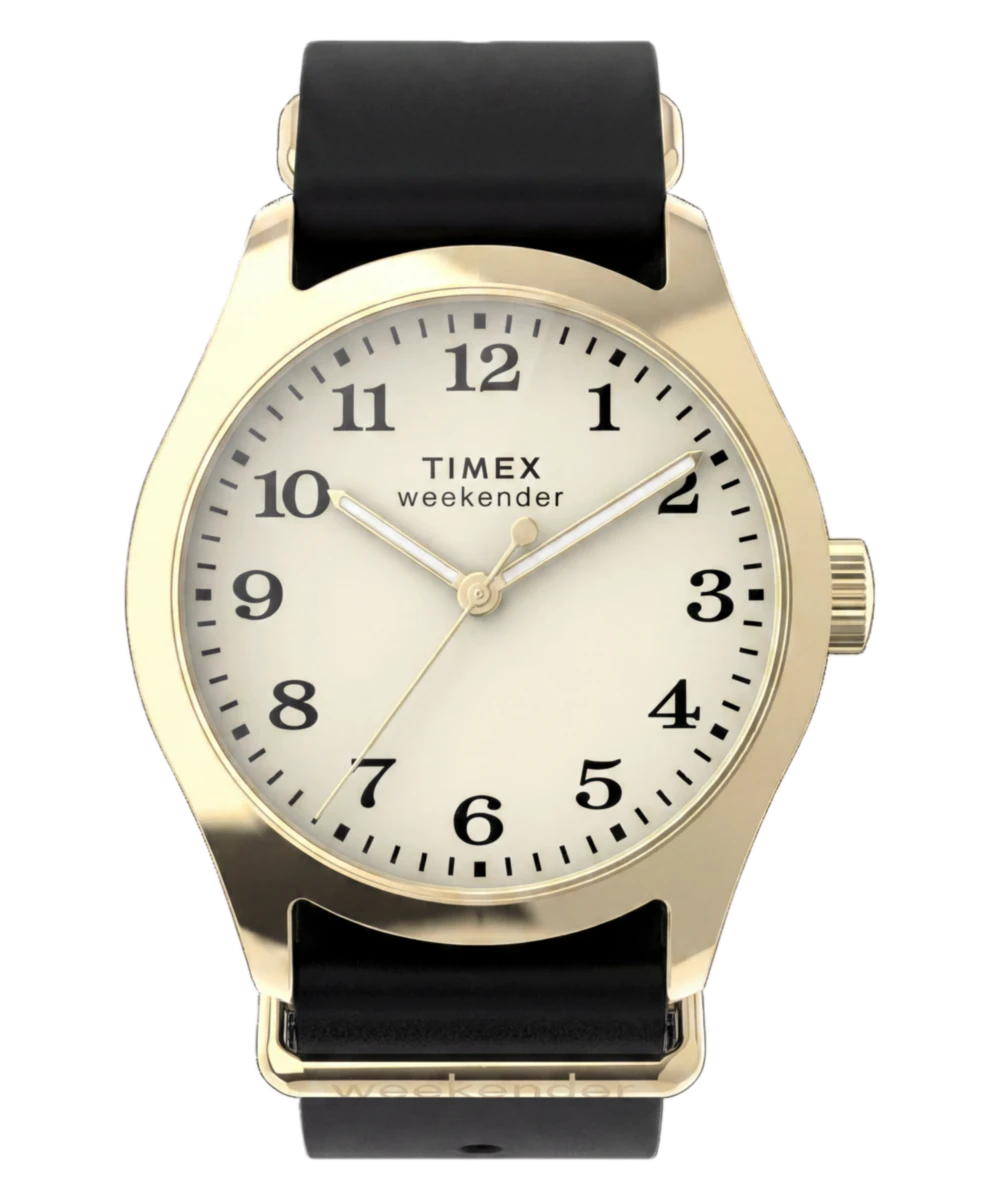 Timex Weekender New England 34mm Leather Strap Watch