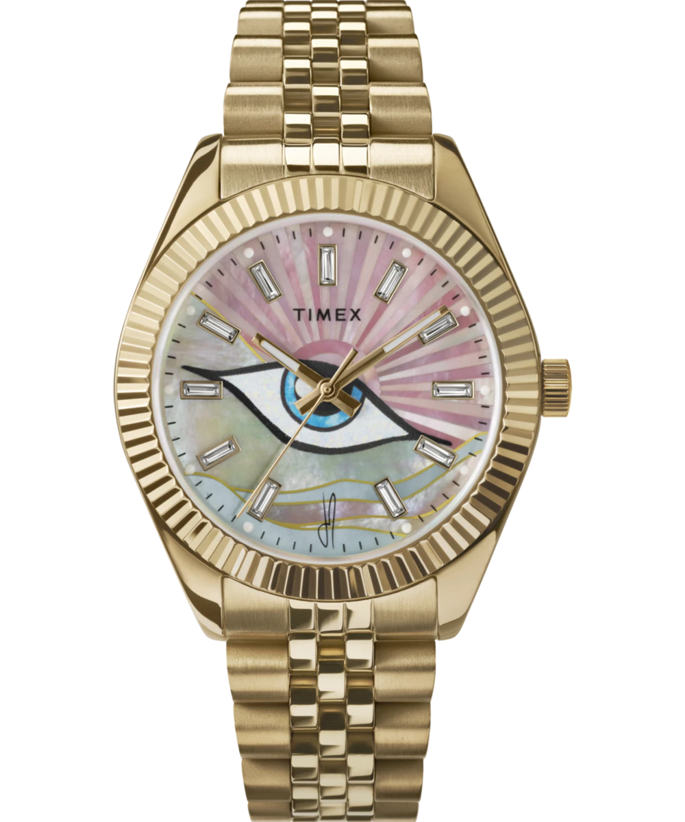 Timex x Jacquie Aiche Guiding Light 36mm Stainless Steel Bracelet Watch