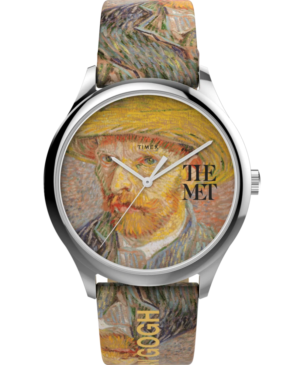 Timex Timex x The Met Van Gogh 40mm Leather Strap Watch