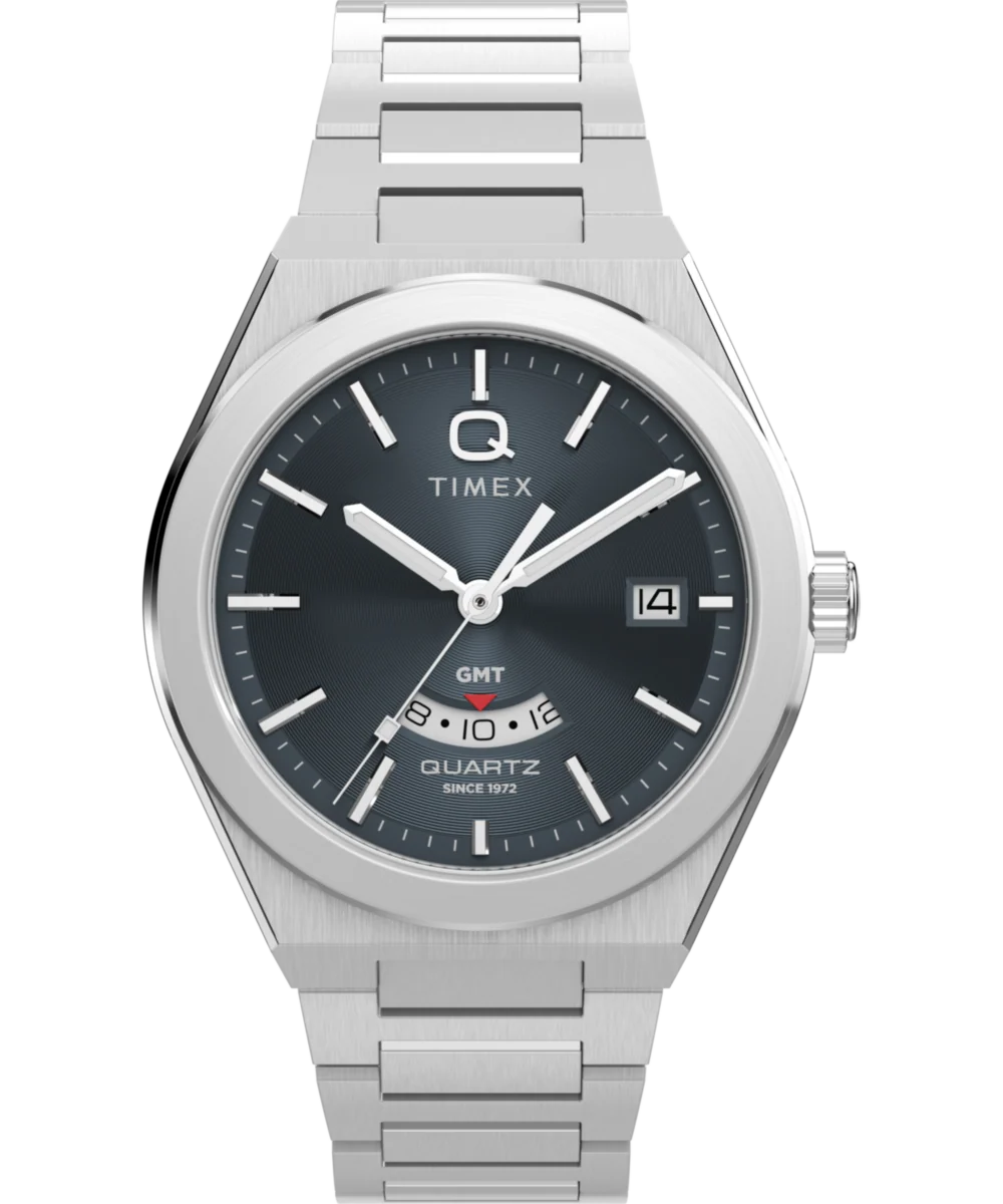 Timex Q Timex Continental GMT 39mm Stainless Steel Bracelet Watch