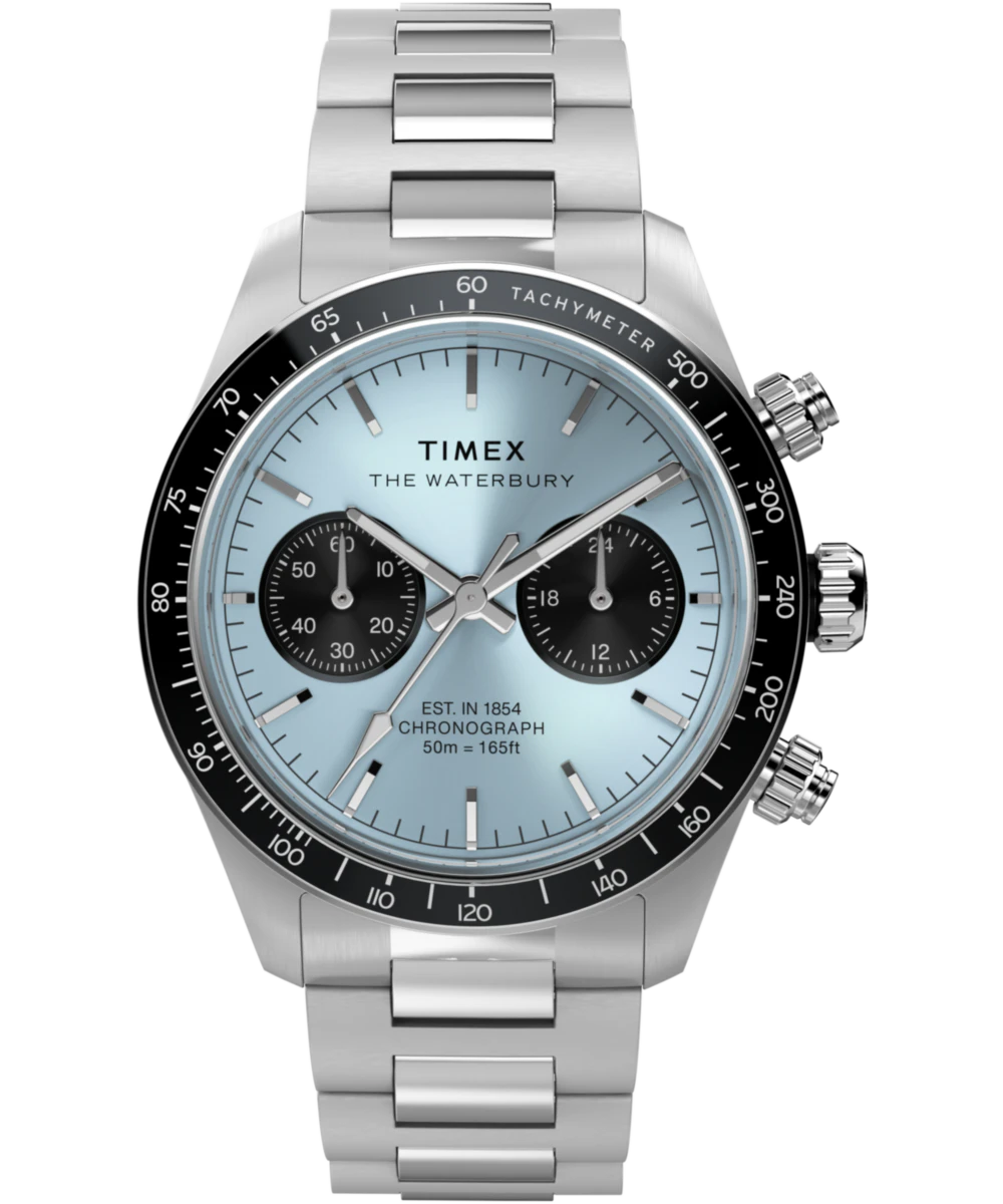 Timex Waterbury Heritage Chronograph 39mm Stainless Steel Bracelet Watch