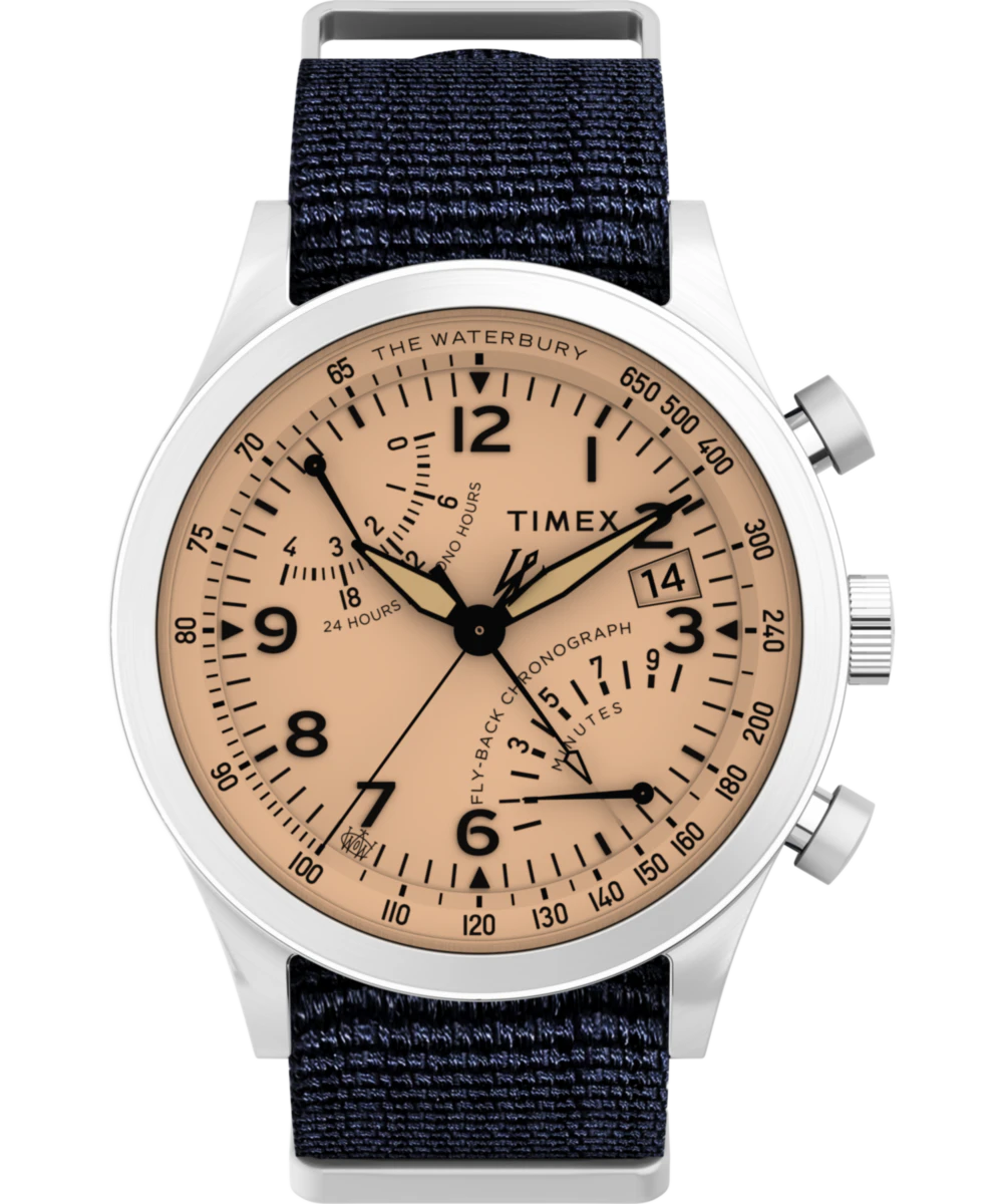 Timex Waterbury Traditional Fly-Back Chronograph 43mm Fabric Strap Watch