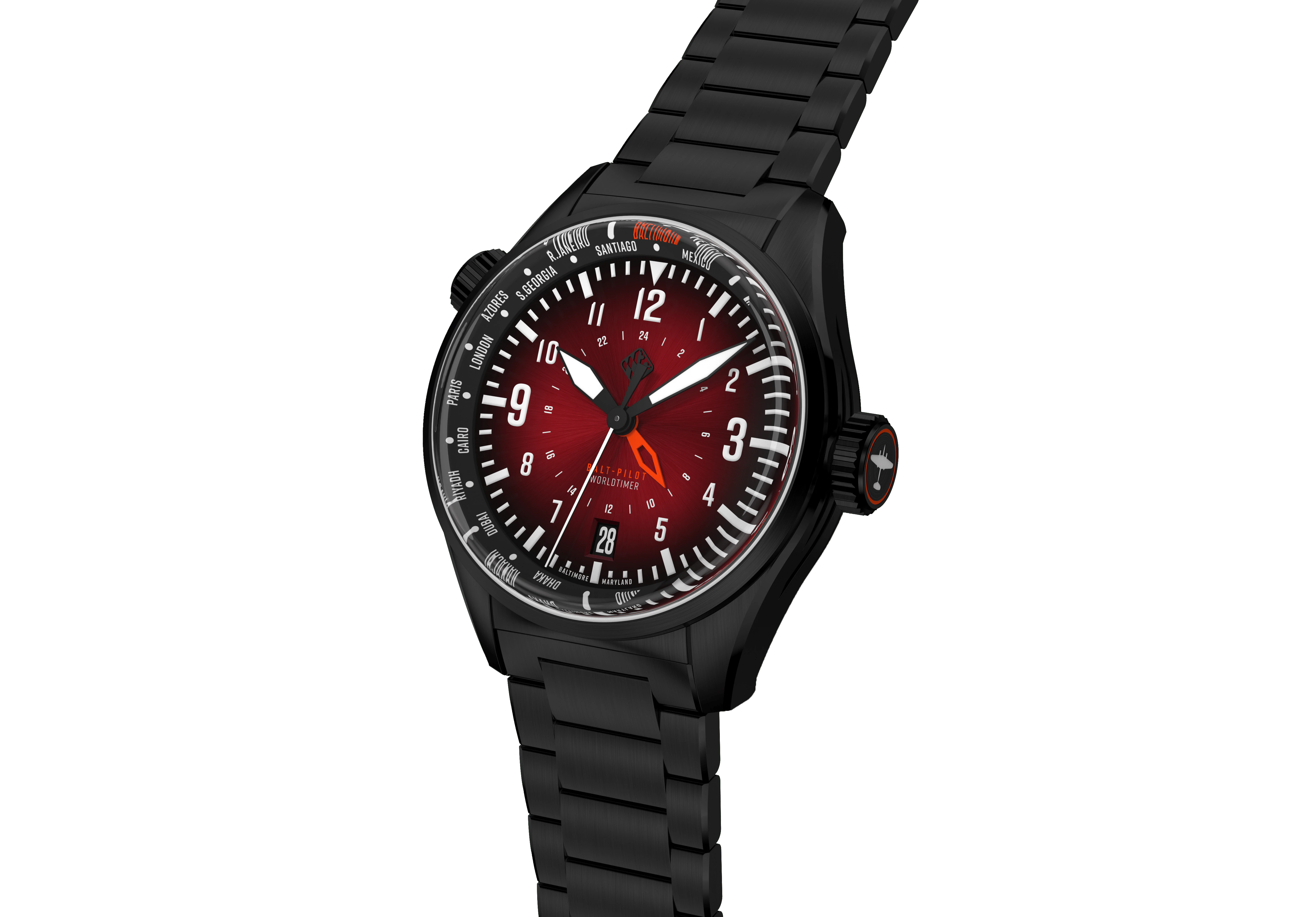 TSAO Baltimore Balt-Pilot Worldtimer DLC Crimson Red