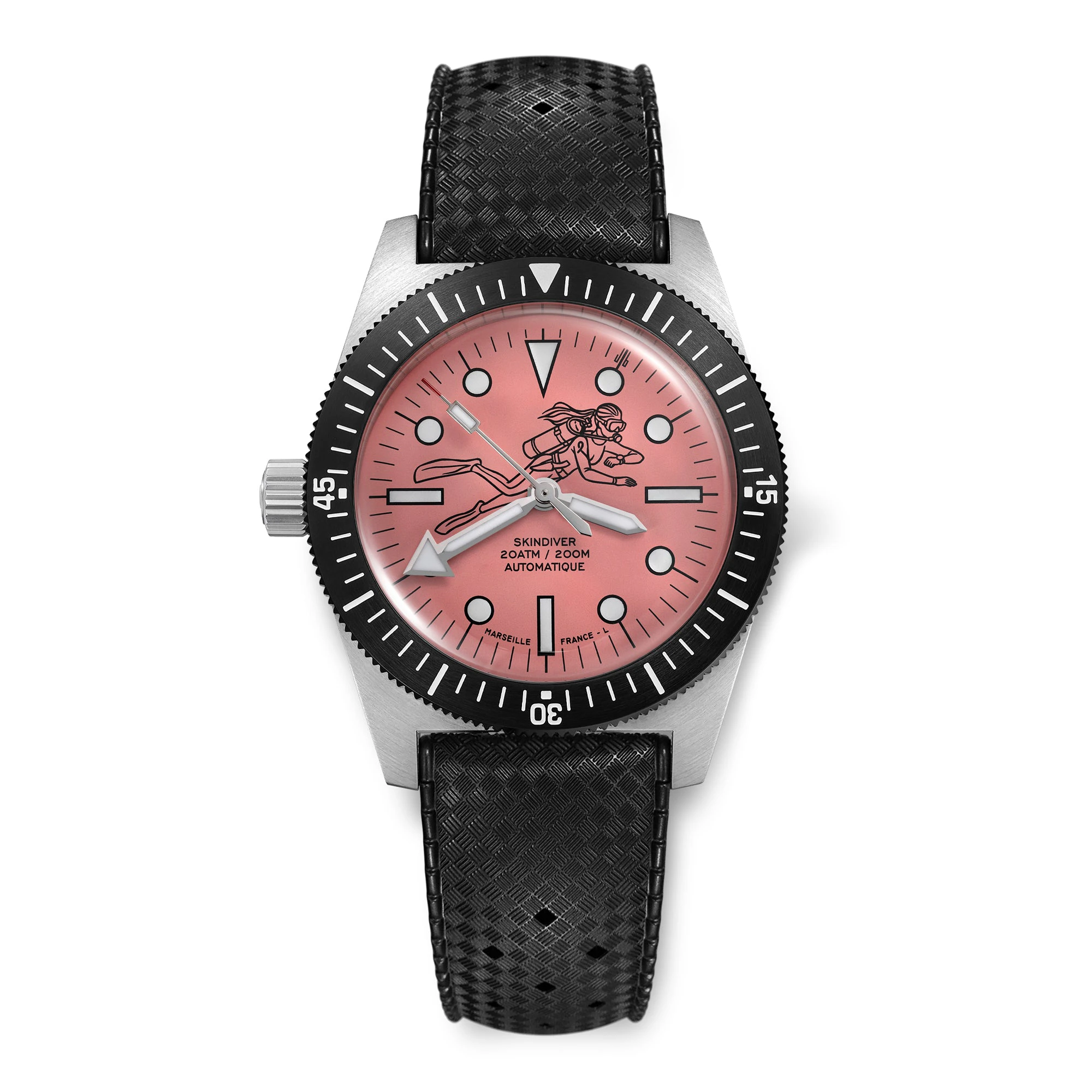 Wolbrook Skindiver Automatic 38 mm Dive Watch - Pink October Edition