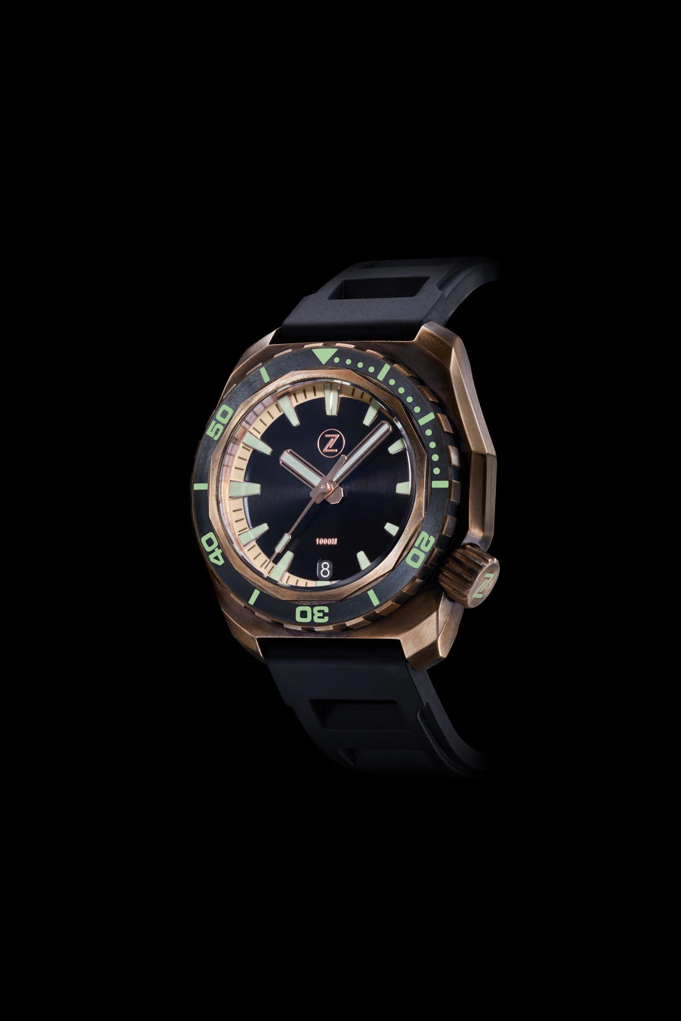 Zelos Hammerhead 1000m Diver Black with Ceramic Bezel