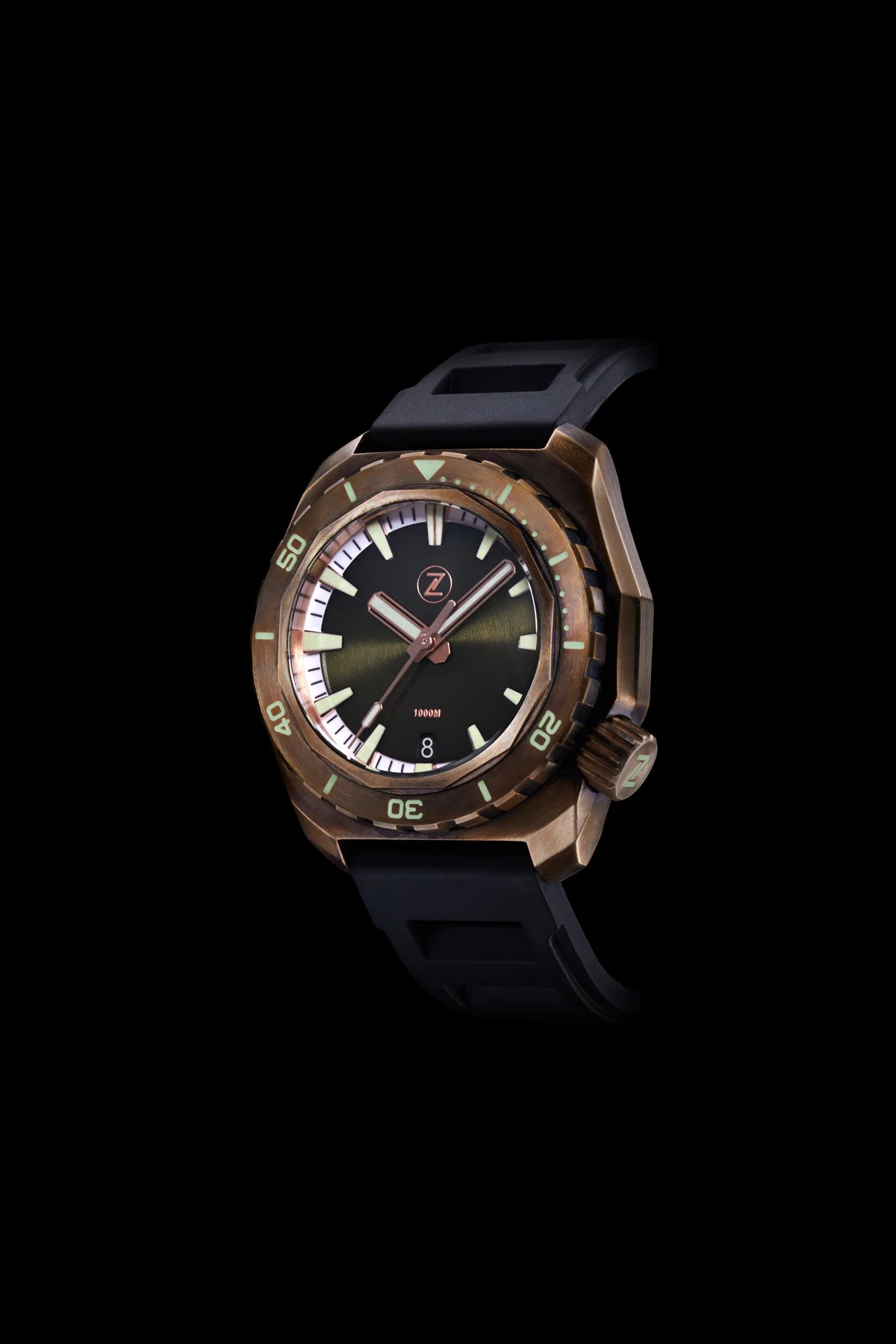 Zelos Hammerhead 1000m Diver Olive Green
