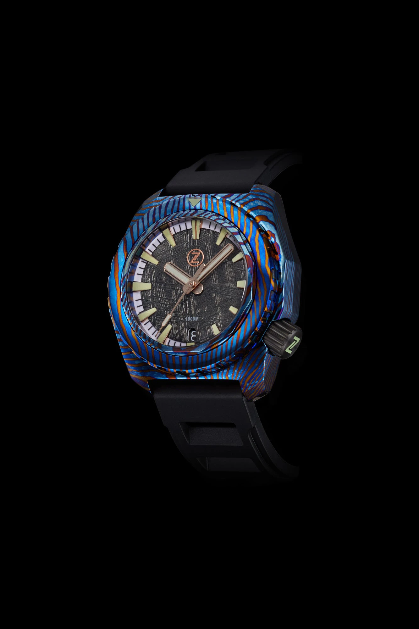 Zelos Hammerhead Ti-Damascus Meteorite