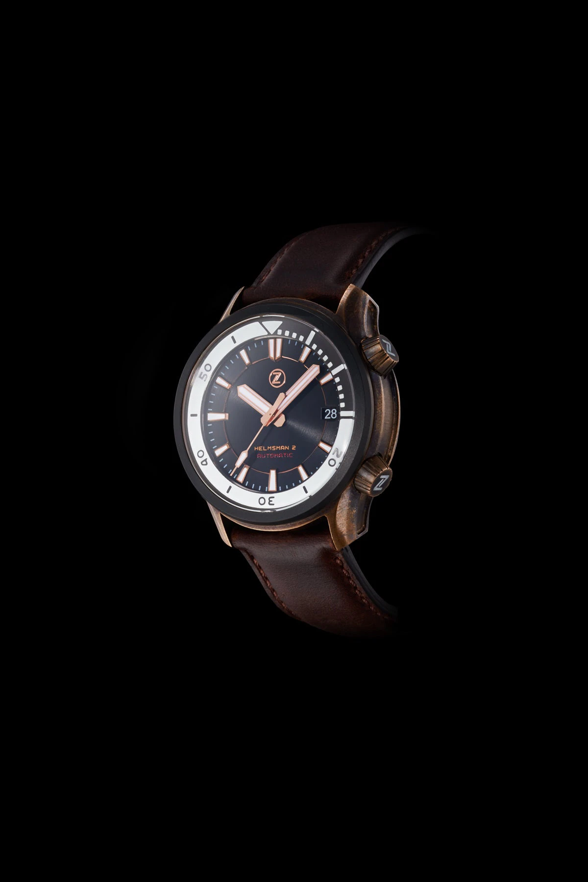 Zelos Helmsman 2 300m: Bronze Black Ceramic