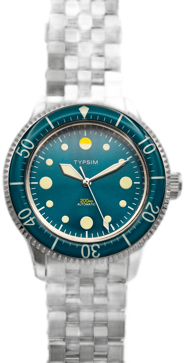 Typsim Typsim 200M-N, a Stainless Steel Recreational Diving Watch with Sunray Blue Dial