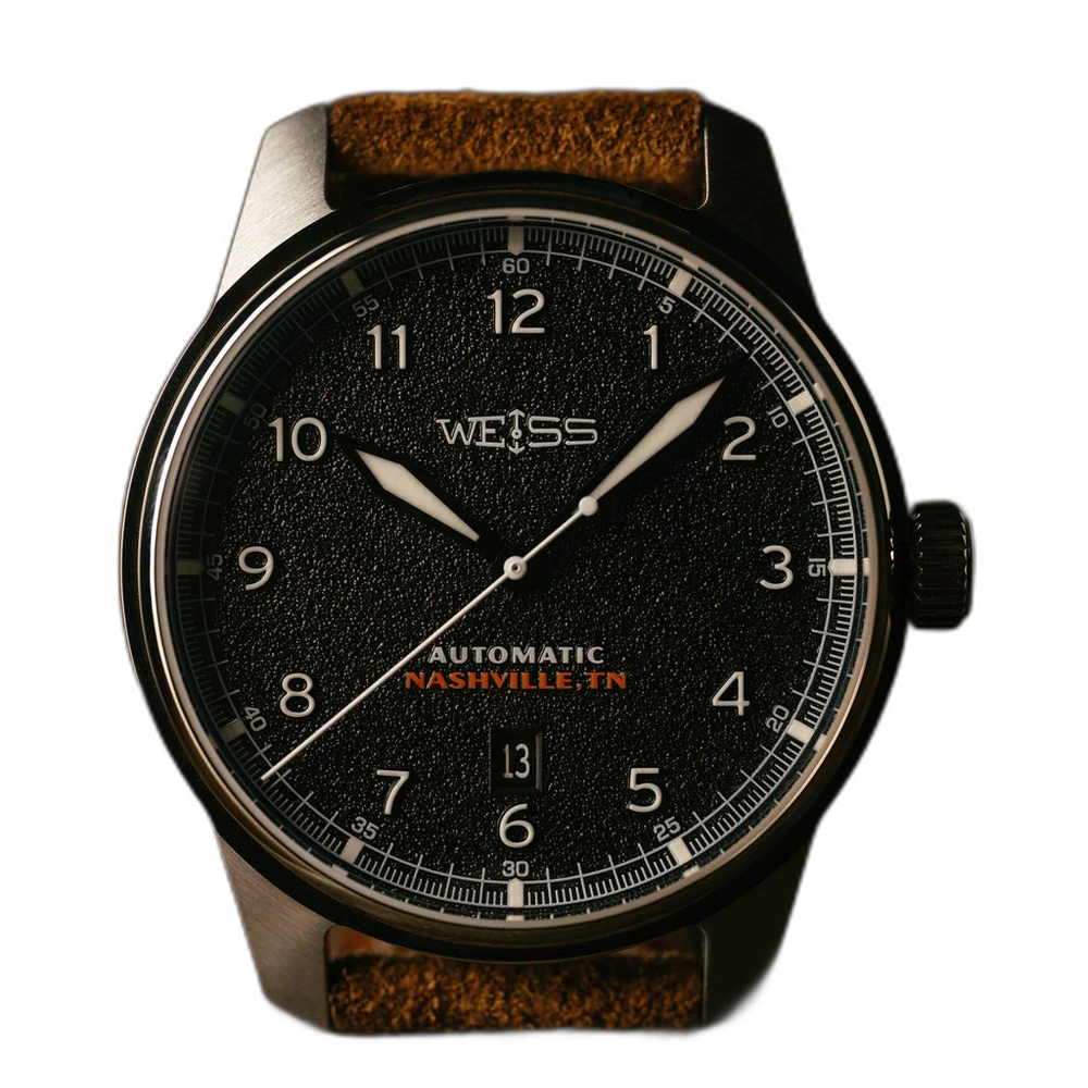 Weiss Watch Company 42mm Automatic Issue Field Watch: Textured Black Dial