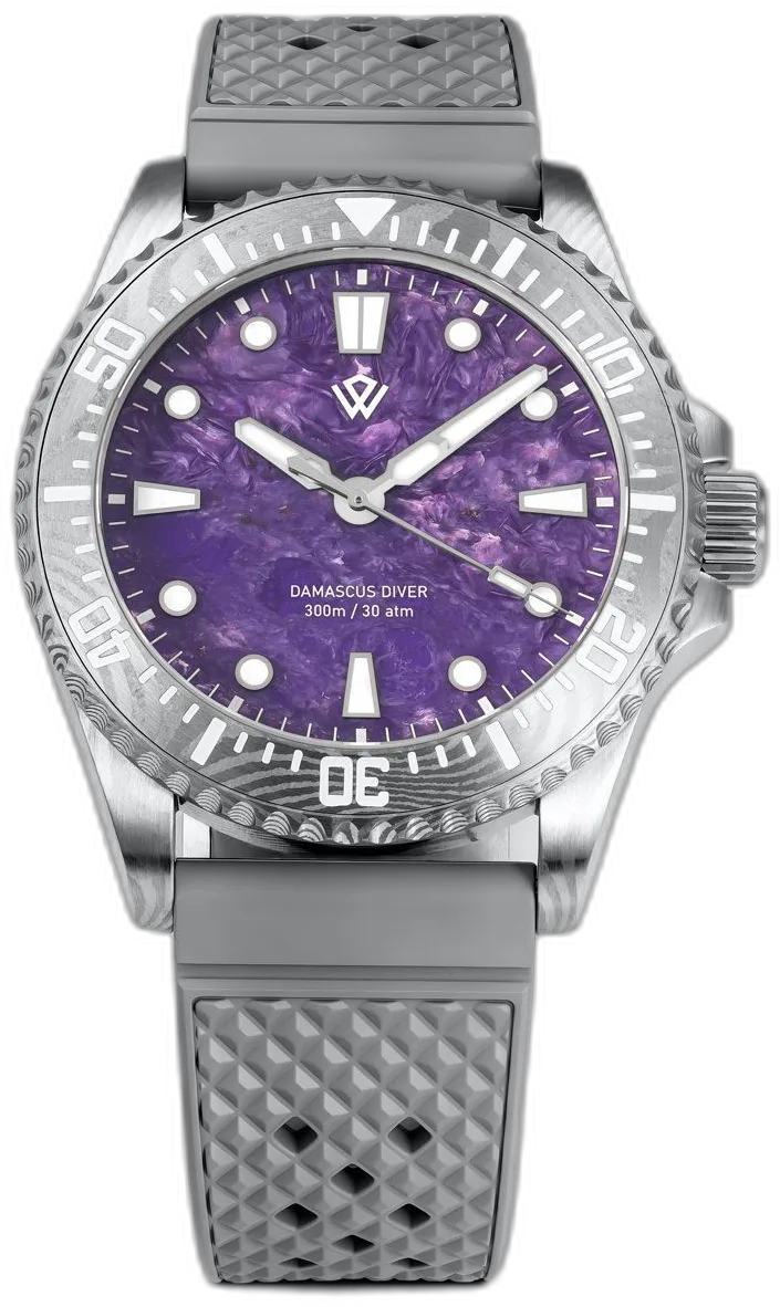 Wicked Watch US STOCK Damascus Diver — Charoite Dial
