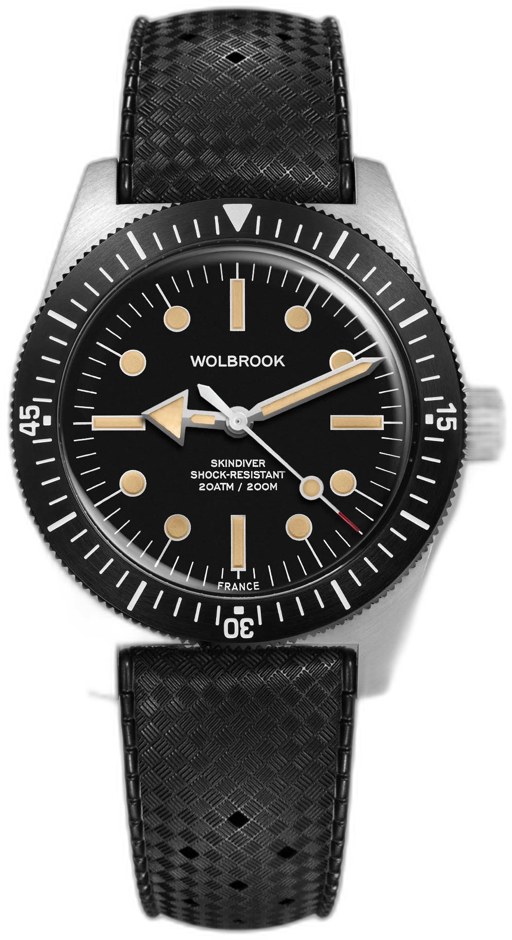 Wolbrook Black "Topic" Rubber Strap